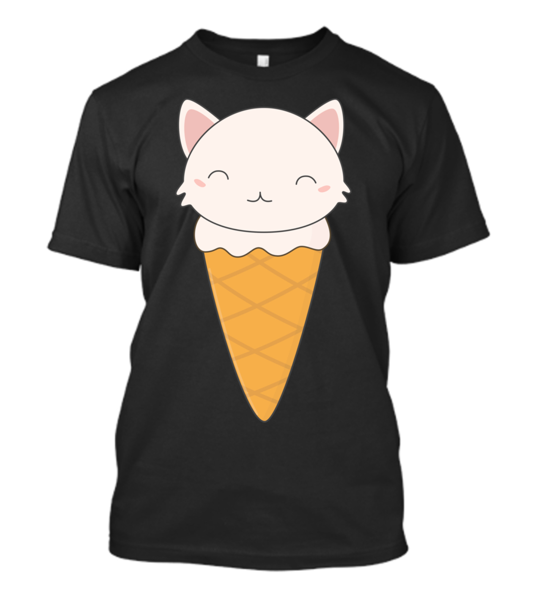 Kawaii Cat Ice Cream Cone Delight T-Shirt