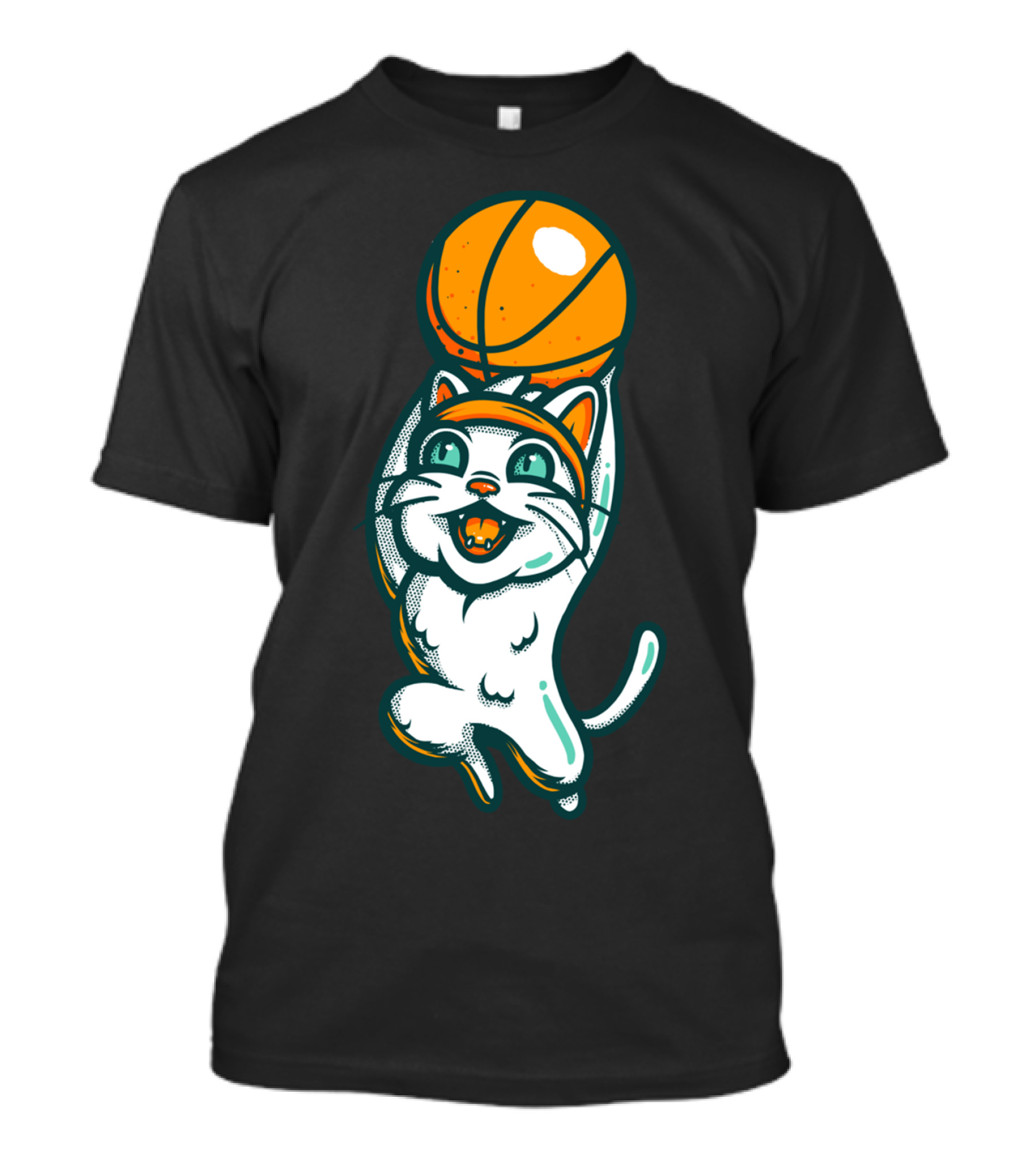 Cat Basketball Dunking Fun T-Shirt