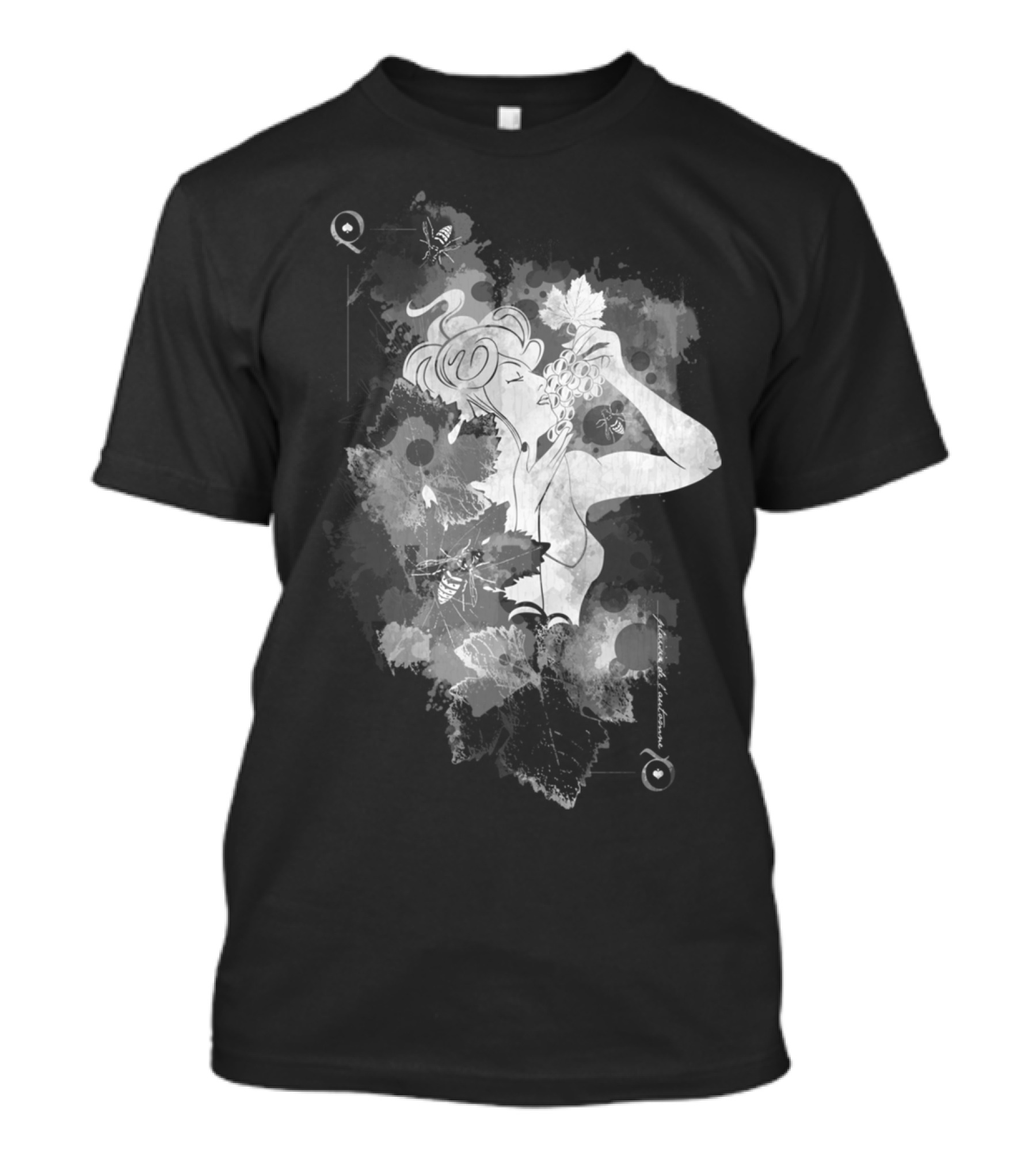 Autumn Delight Grapes And Leaves Colors Monochrome Art Nouveau T-Shirt