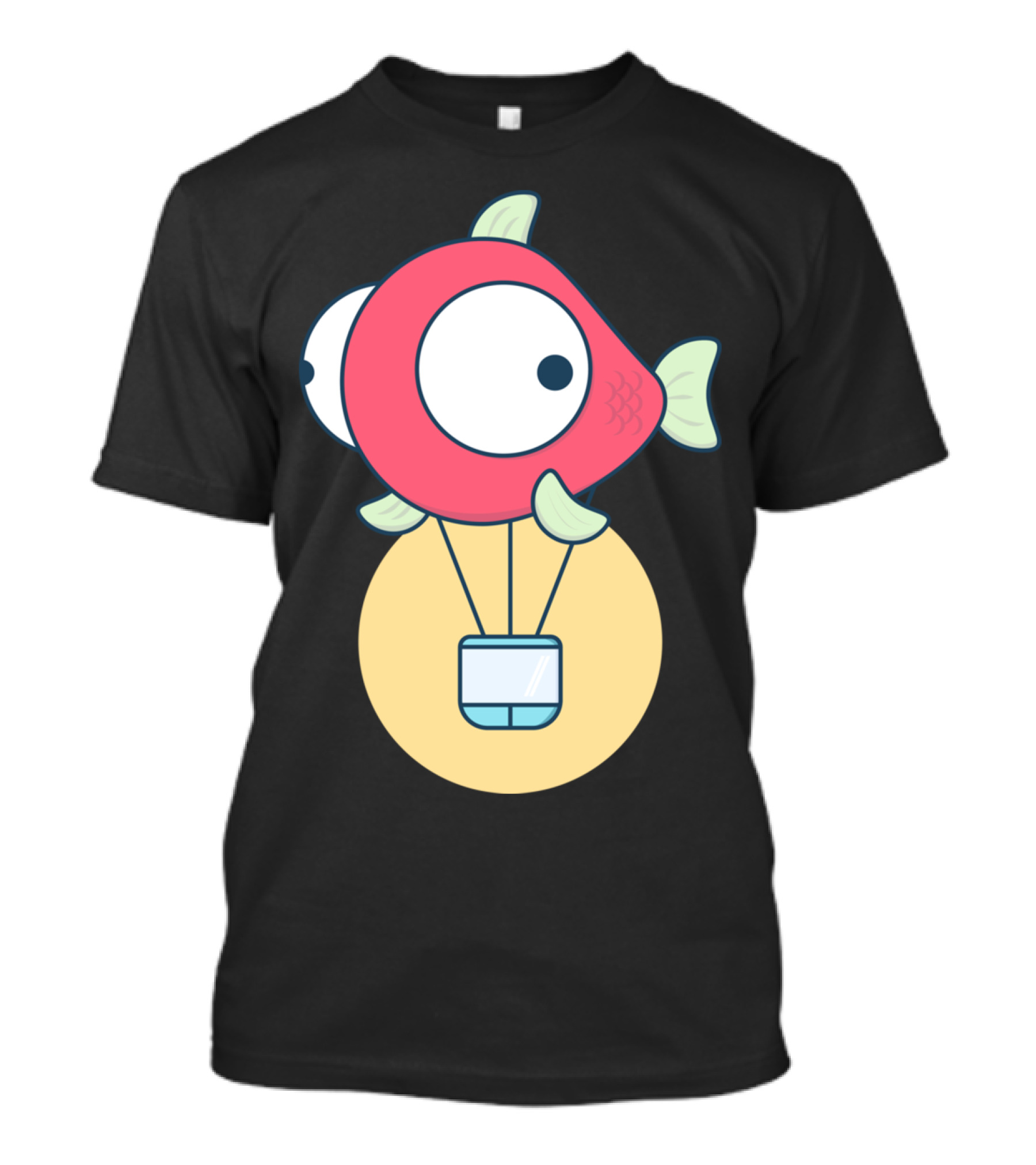 Fish Balloon Cartoon Hot Air Balloon Fish T-Shirt