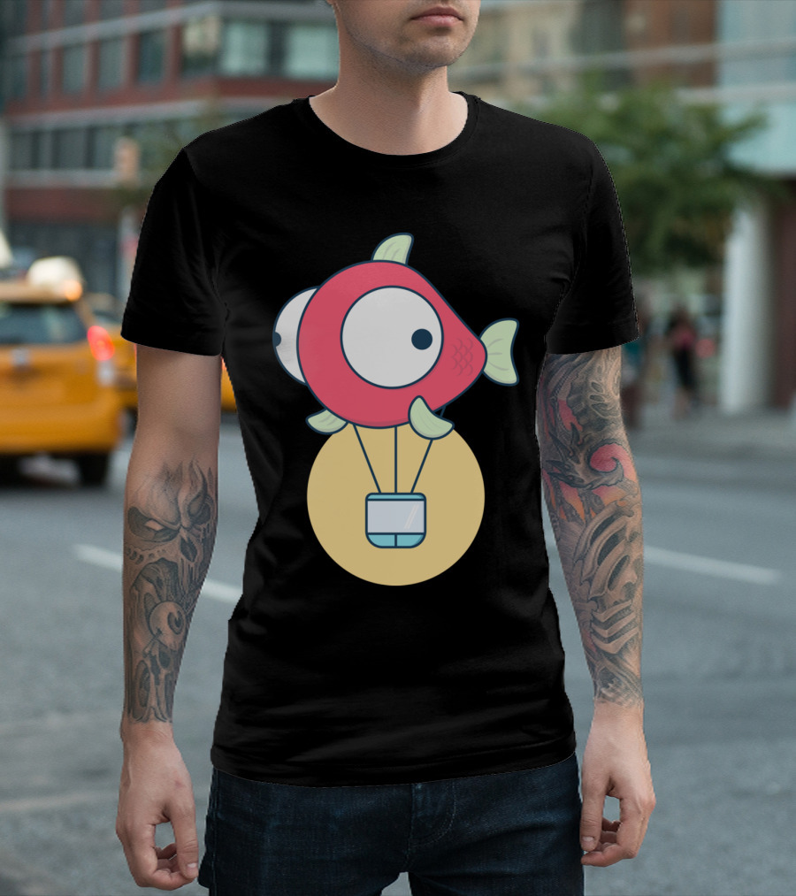 Fish Balloon Cartoon Hot Air Balloon Fish T-Shirt