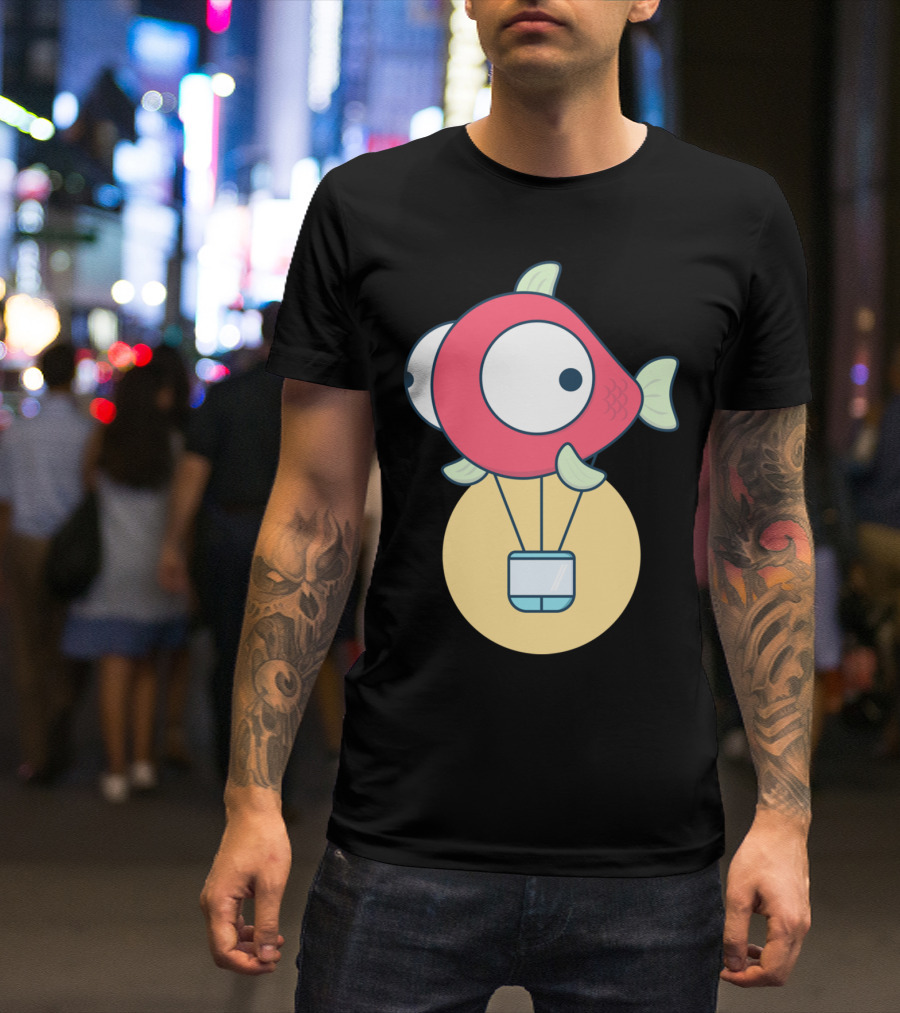 Fish Balloon Cartoon Hot Air Balloon Fish T-Shirt