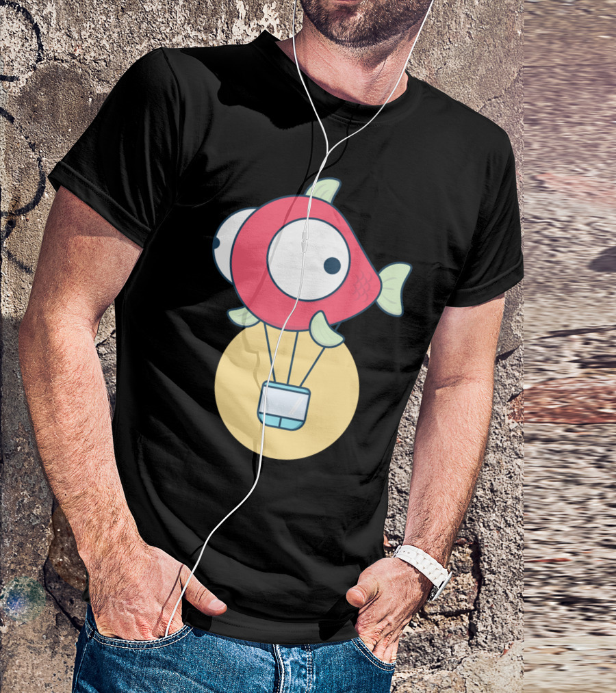 Fish Balloon Cartoon Hot Air Balloon Fish T-Shirt