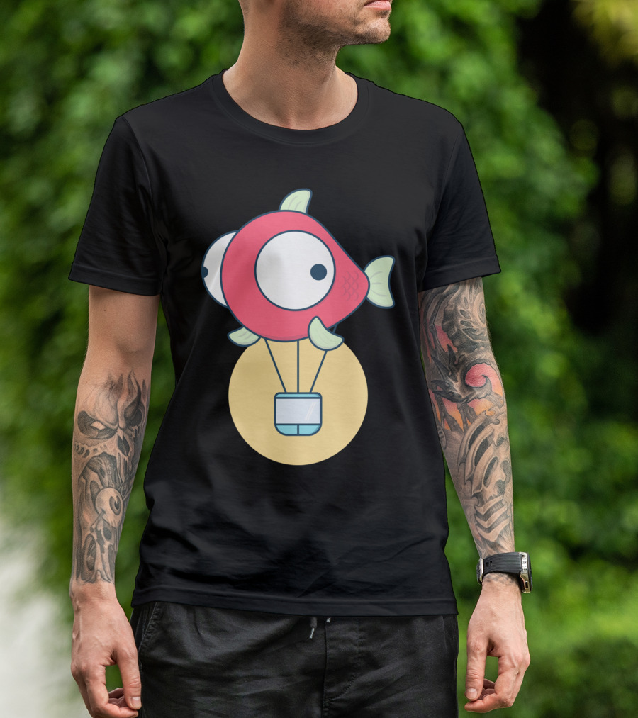 Fish Balloon Cartoon Hot Air Balloon Fish T-Shirt