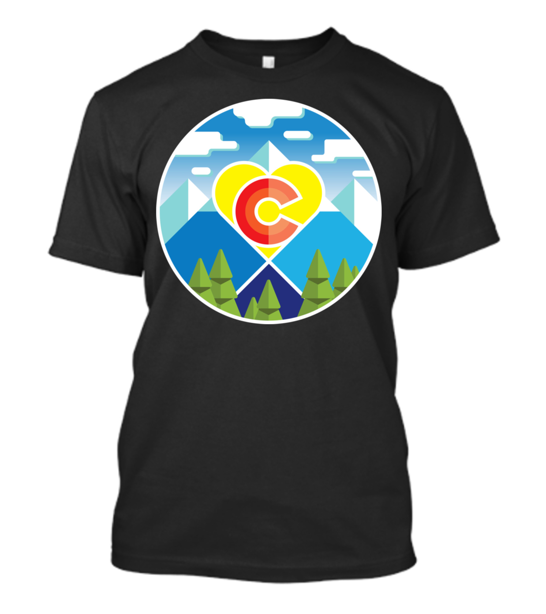 CO Is Where The Heart Is Nature Mountains Forest Sky T-Shirt