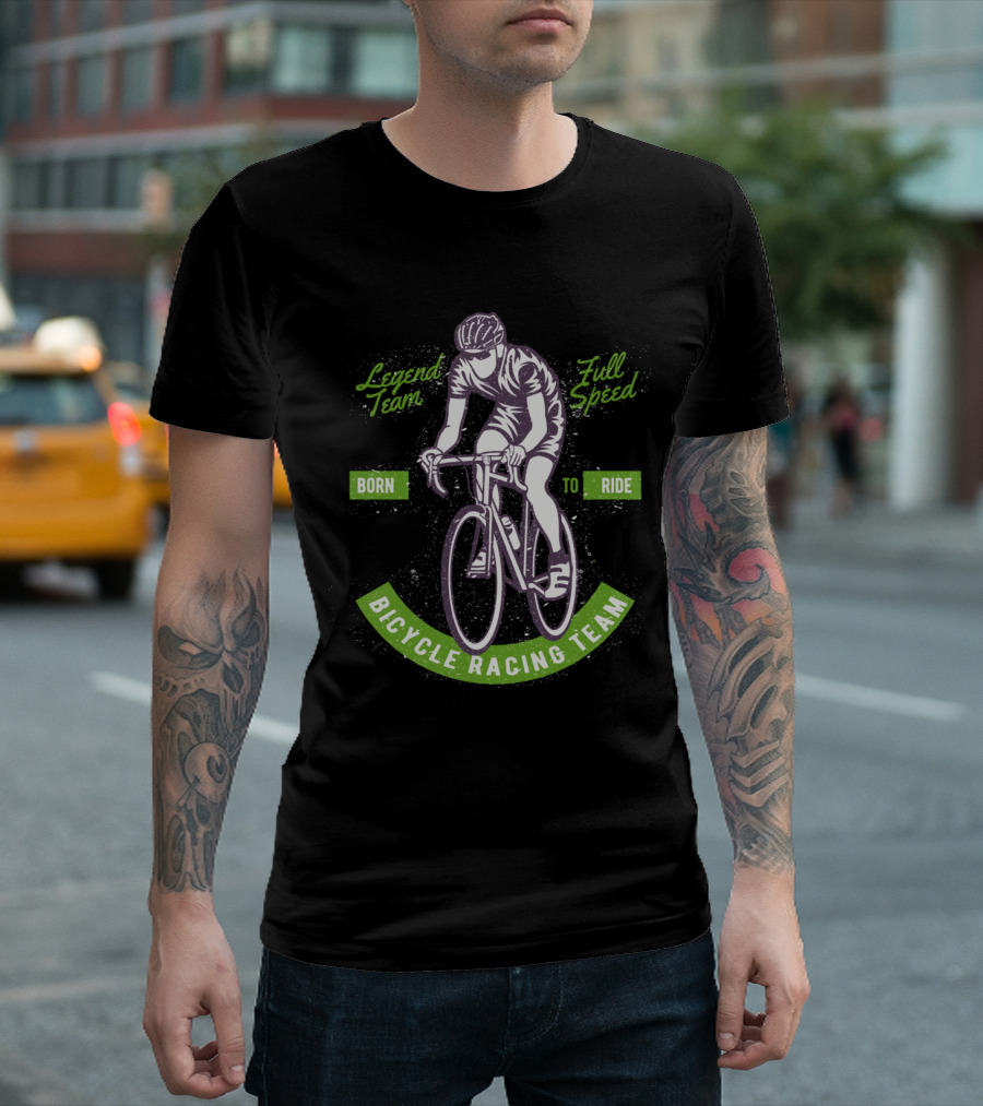 Legend Team Full Speed Born to Ride Bicycle Racing Team T-Shirt