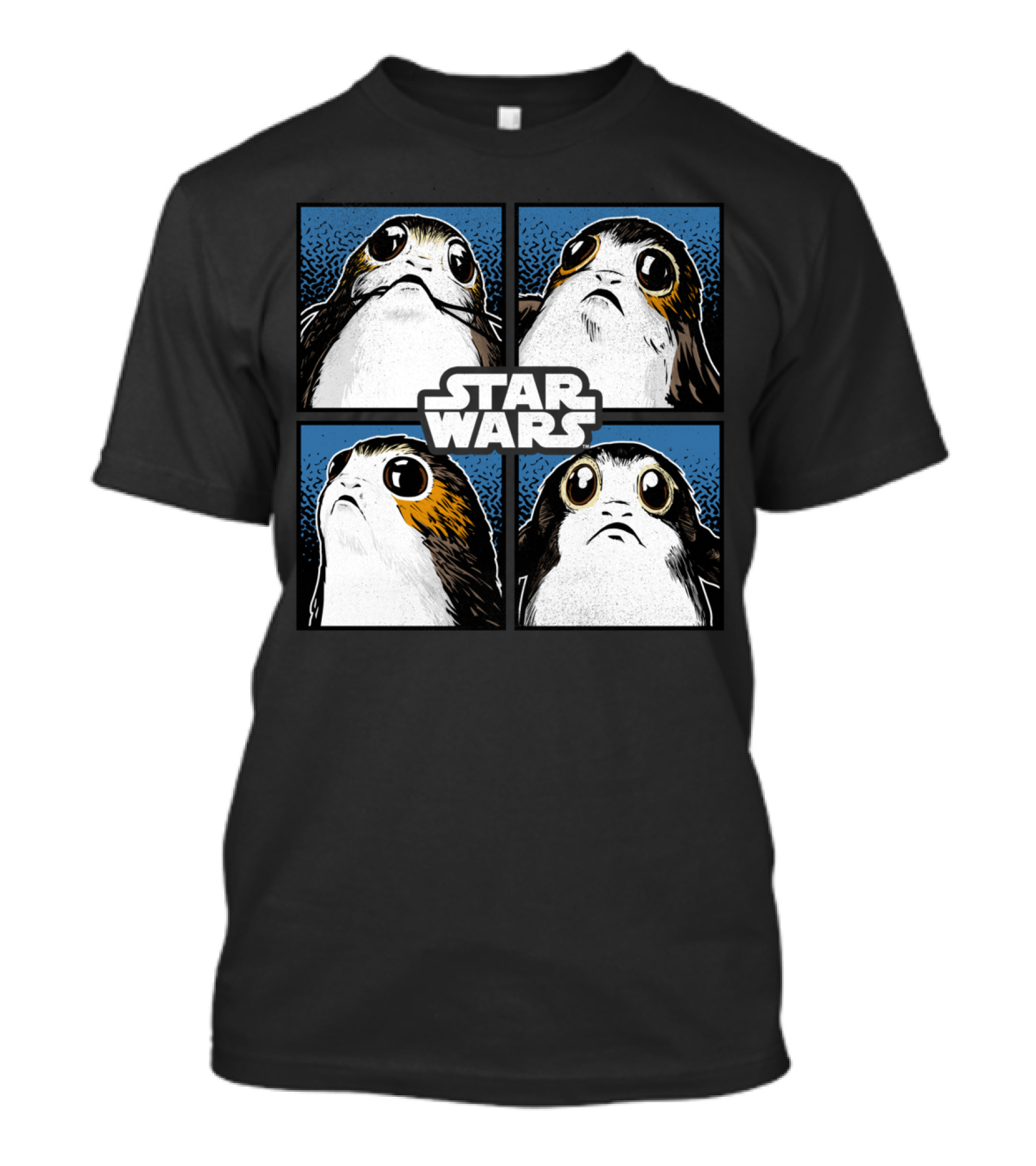 Star Wars Porgs Four Square Panel T-Shirt