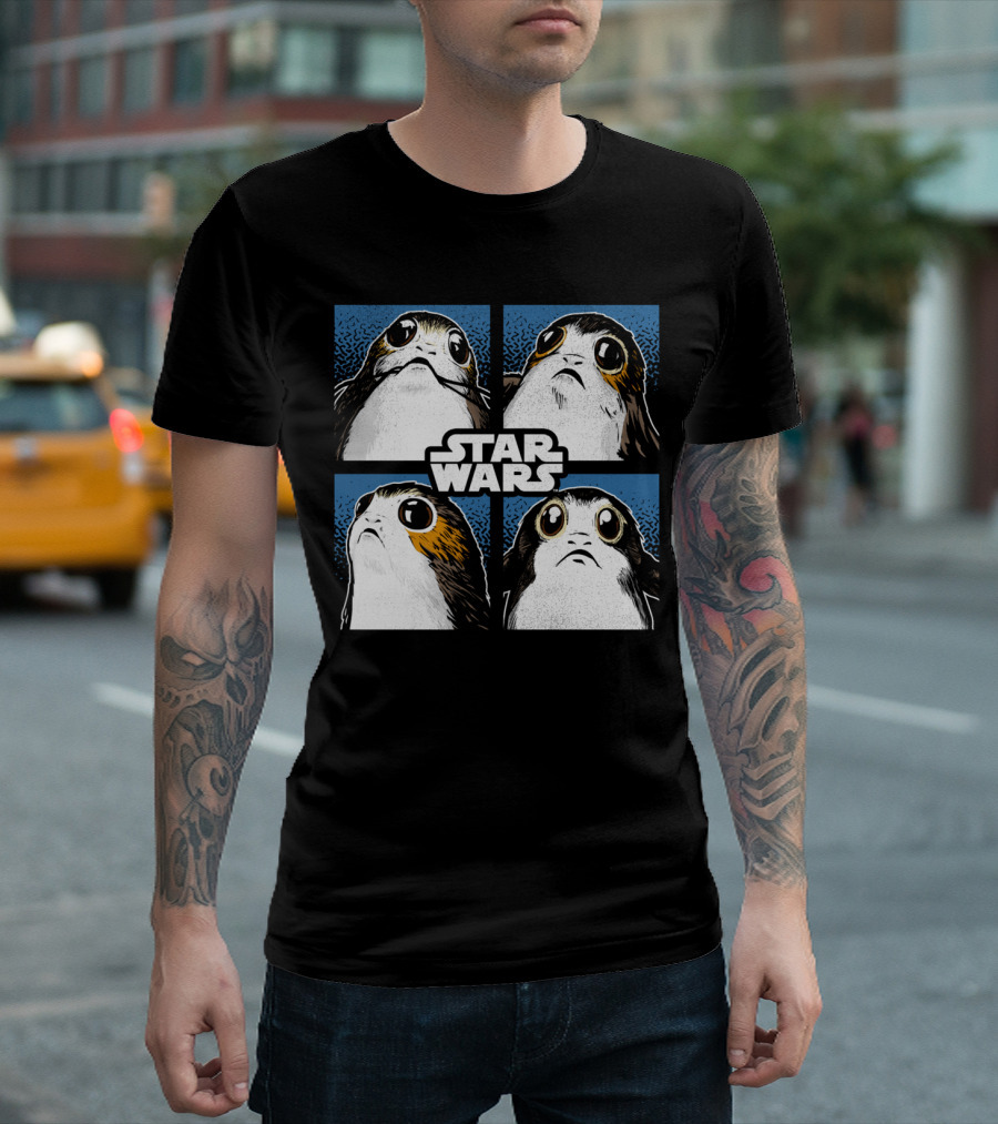 Star Wars Porgs Four Square Panel T-Shirt