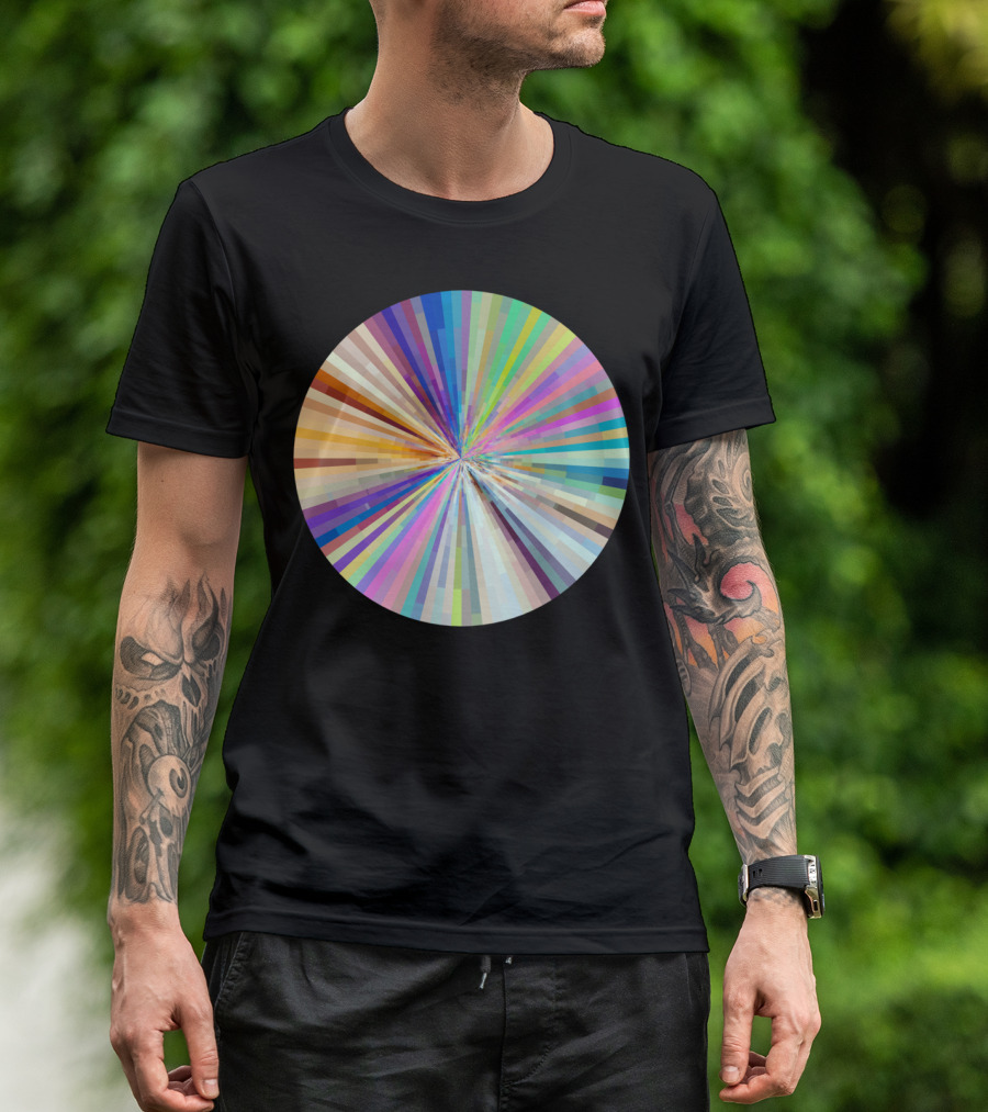 Spin Around A Hundred Times Abstract Rainbow Burst T-Shirt