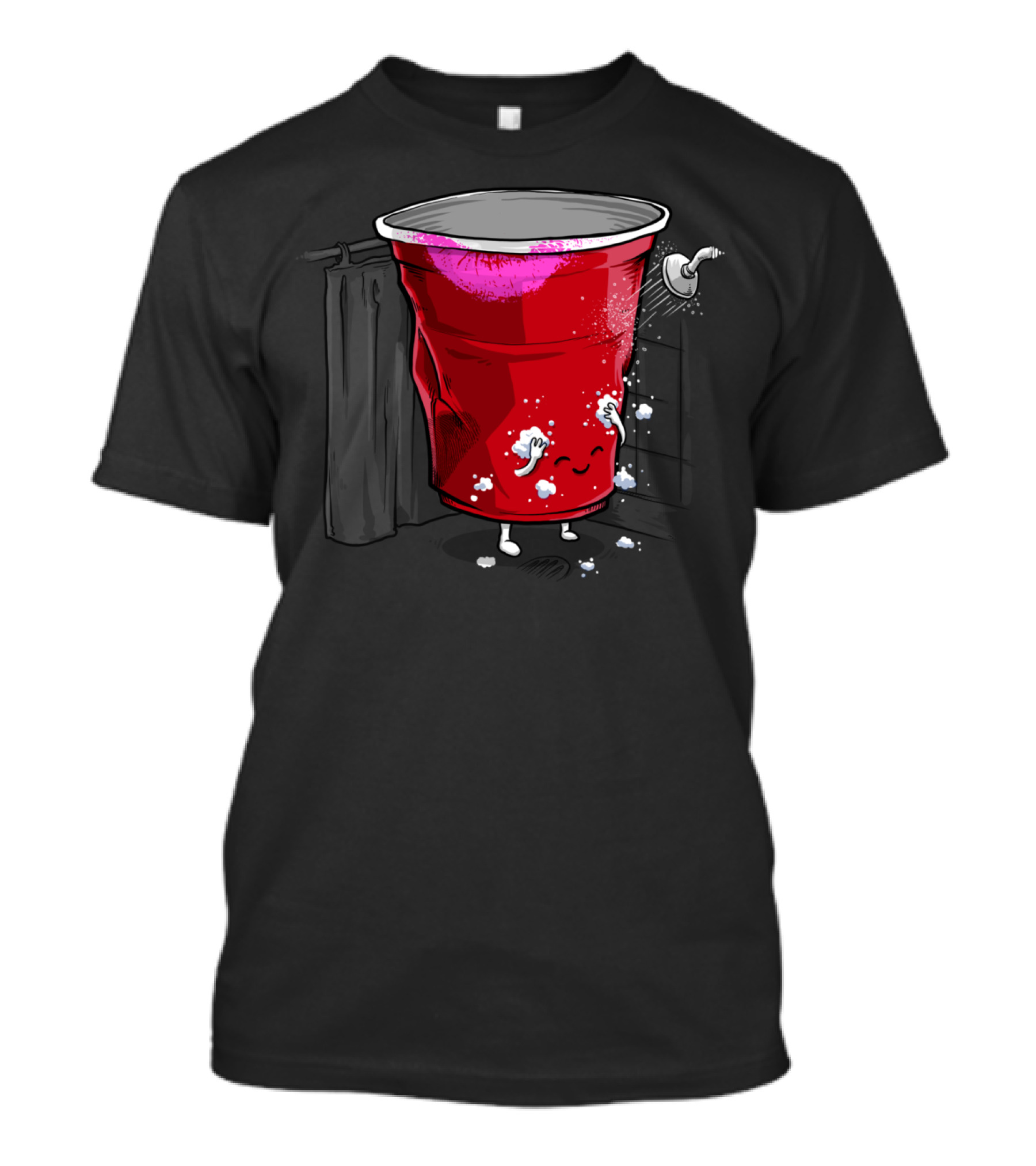 After Party Shower Red Cup With Lipstick Kiss T-Shirt