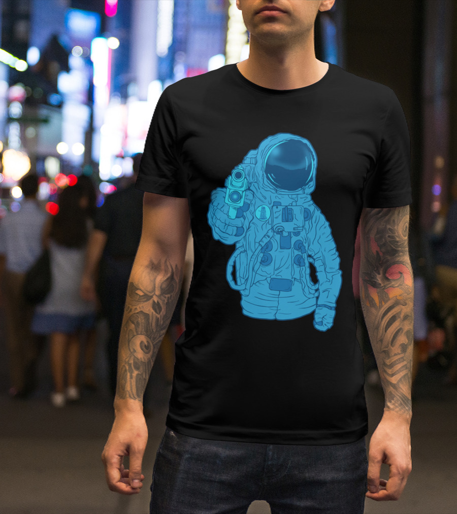 Possible Killer Astronaut With Gun In Spacesuit T-Shirt