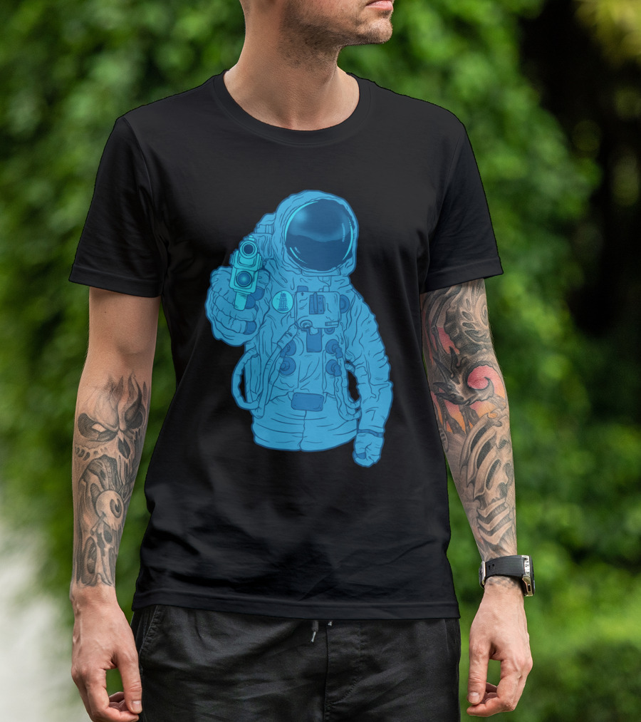 Possible Killer Astronaut With Gun In Spacesuit T-Shirt