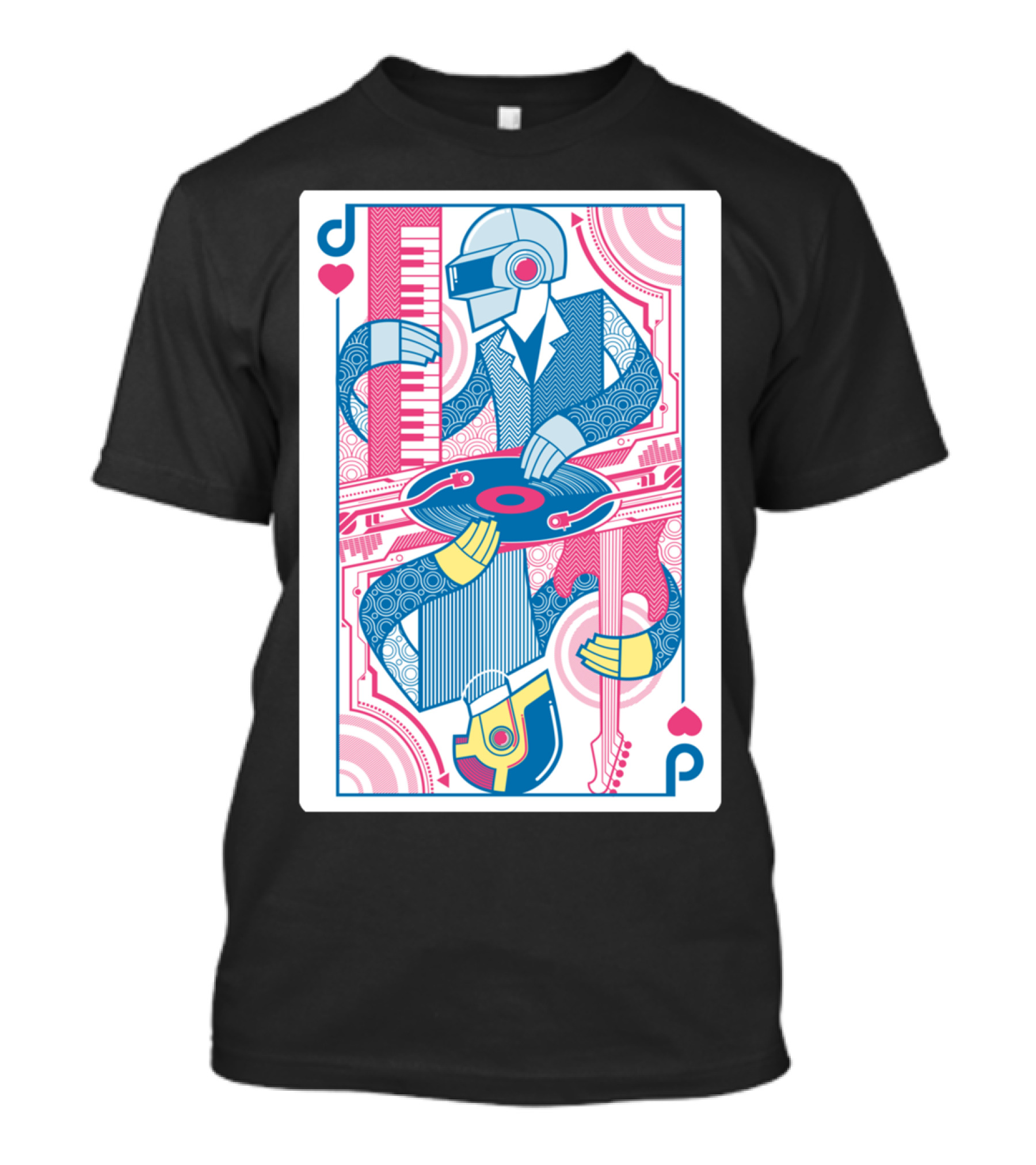 DAFT KING Playing Card DJ Robot T-Shirt