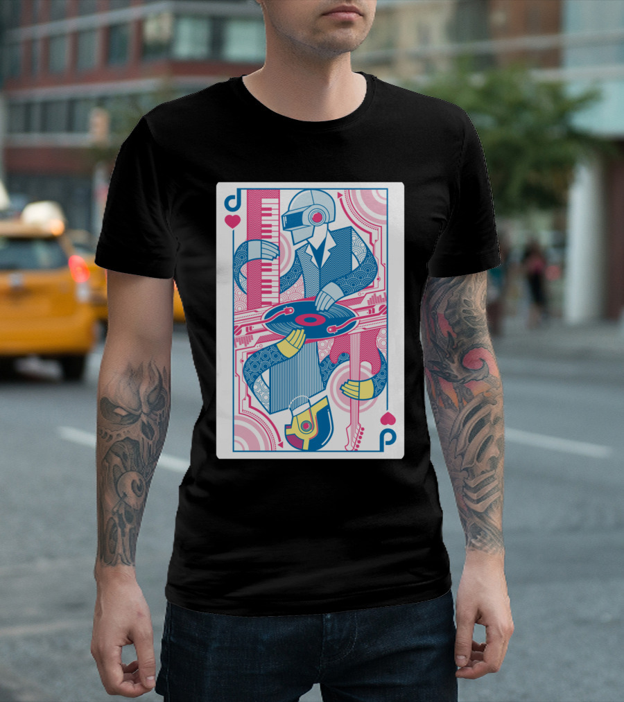 DAFT KING Playing Card DJ Robot T-Shirt