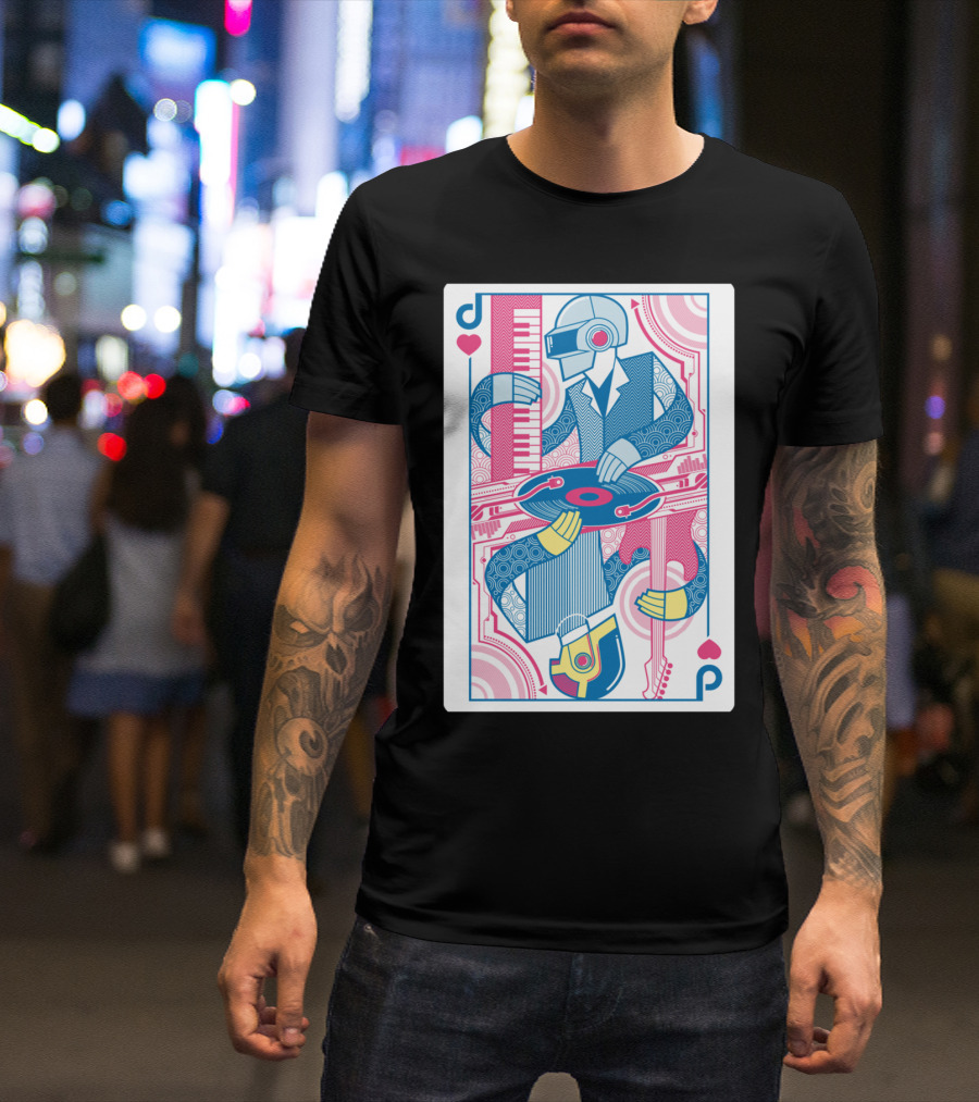 DAFT KING Playing Card DJ Robot T-Shirt