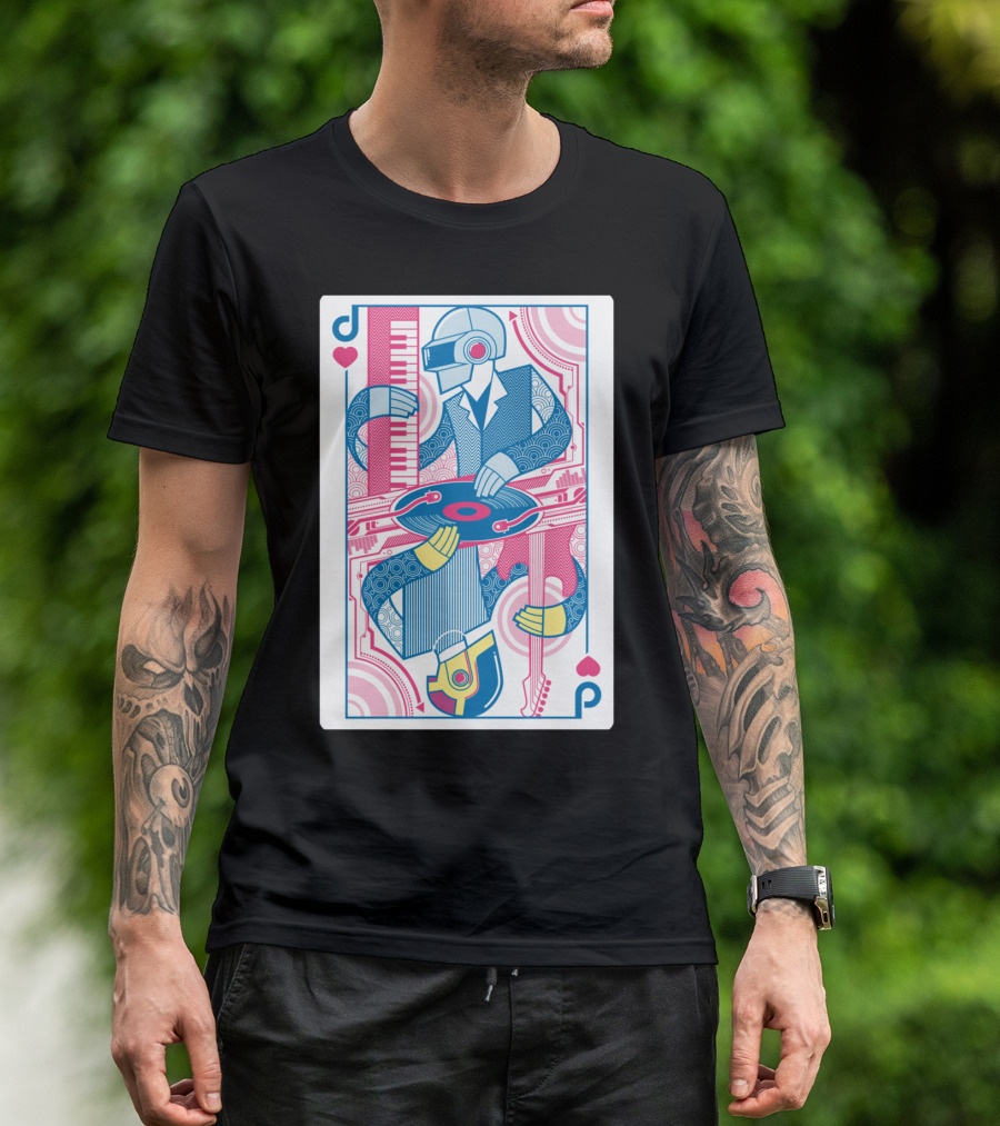 DAFT KING Playing Card DJ Robot T-Shirt