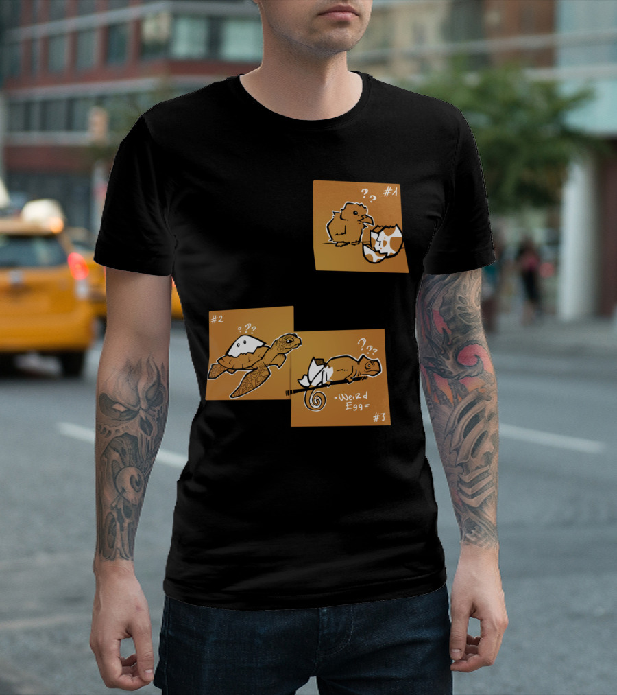Weird Egg Post It Notes Dinosaur Turtle Chicken Evolution T-Shirt