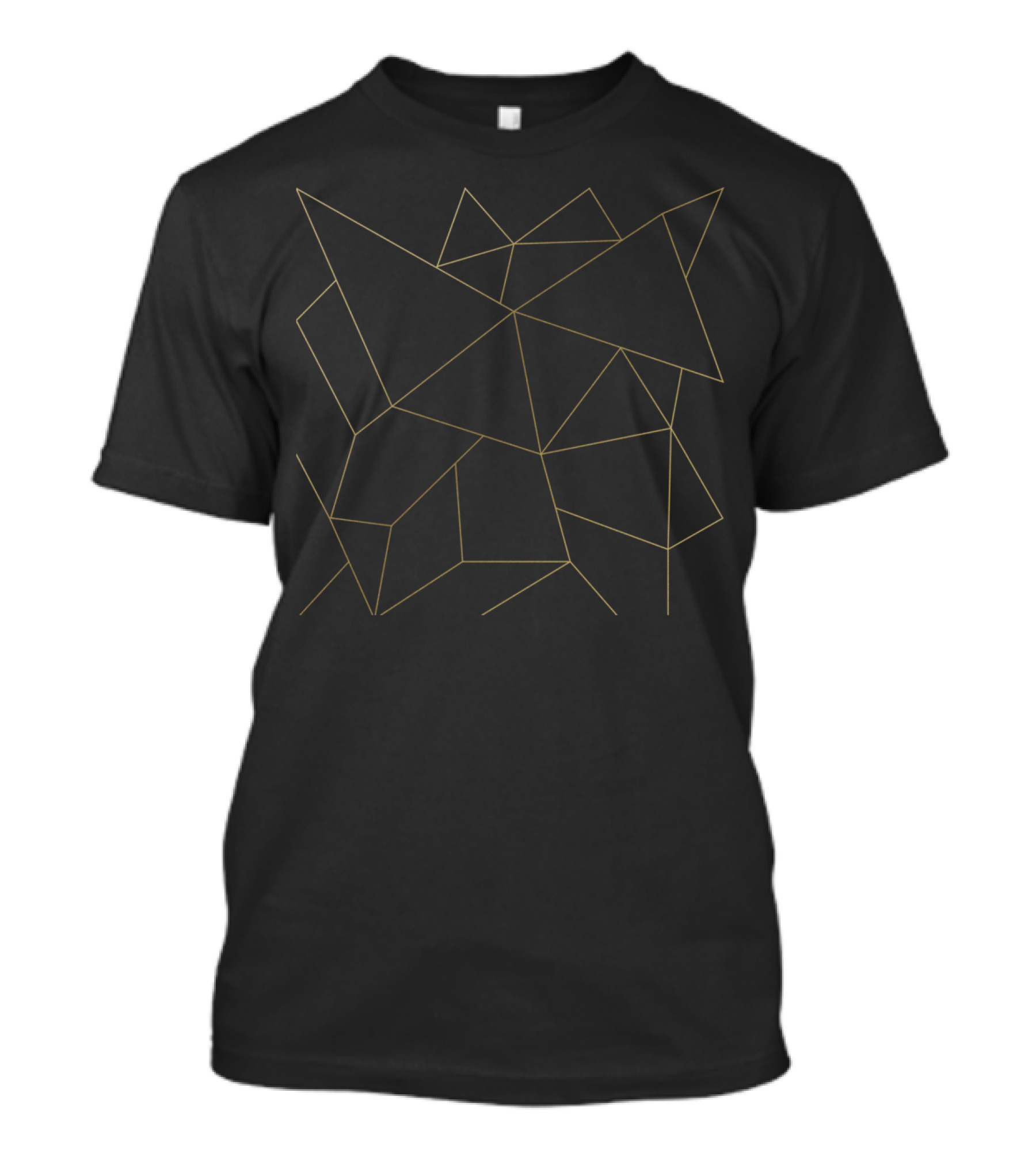 Golden Crystal Web Geometric Line T-Shirt