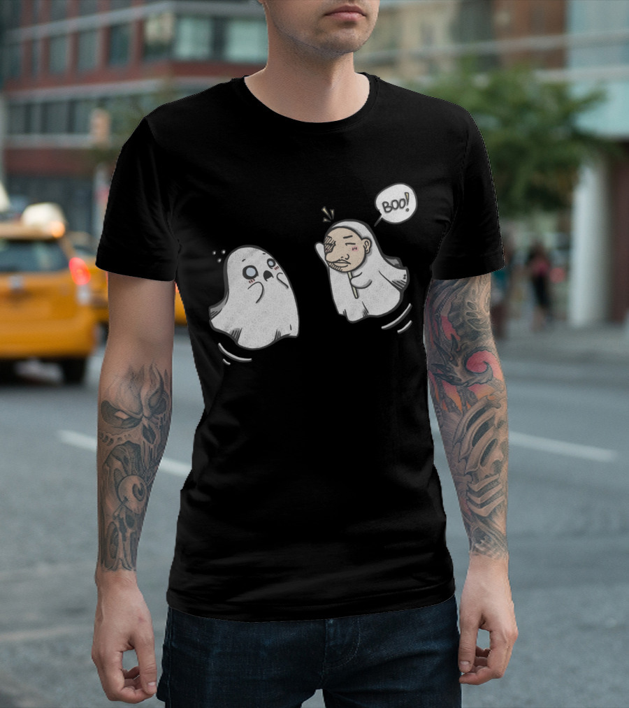 Boo Spoopy Hooman Ghosts Playful Halloween Scare T-Shirt