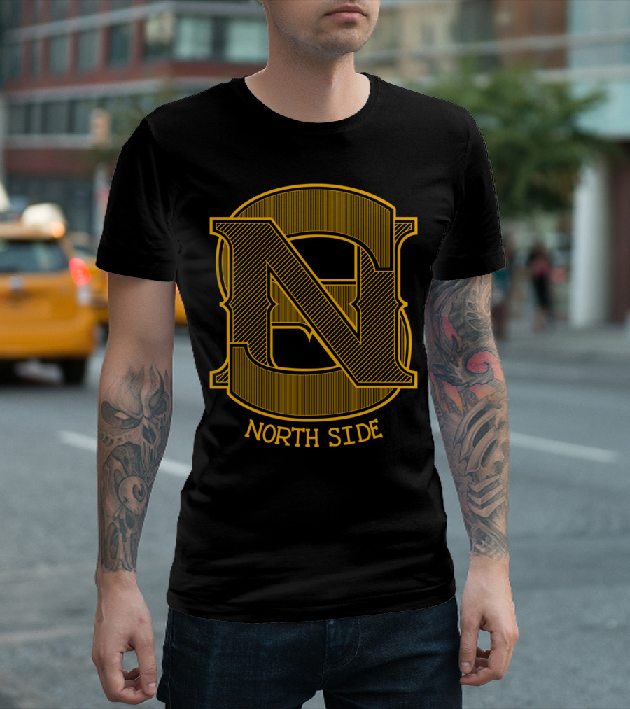 Golden North Side Monogram Letter N T-Shirt