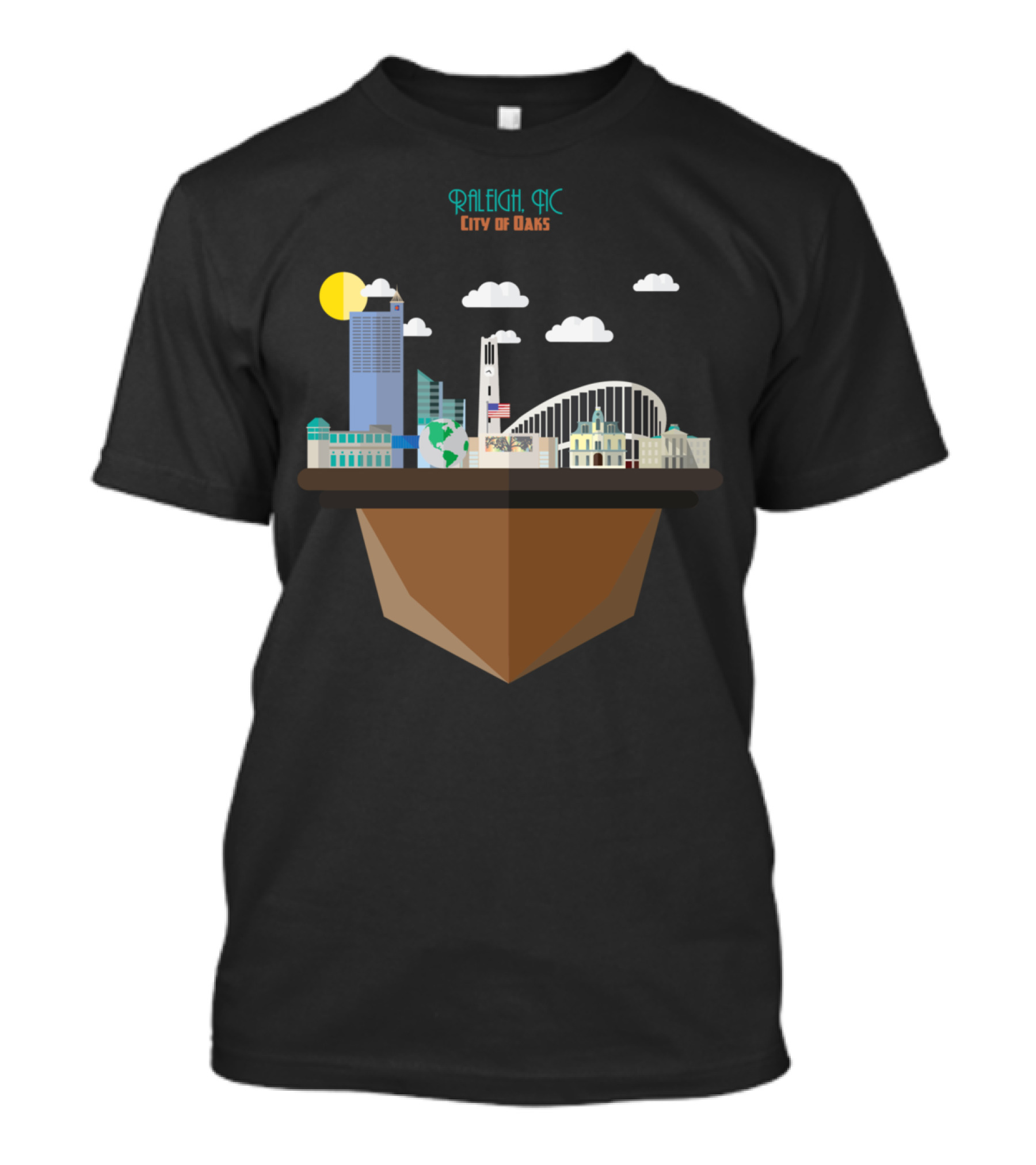 Raleigh NC City Of Oaks Big City In A Nutshell T-Shirt