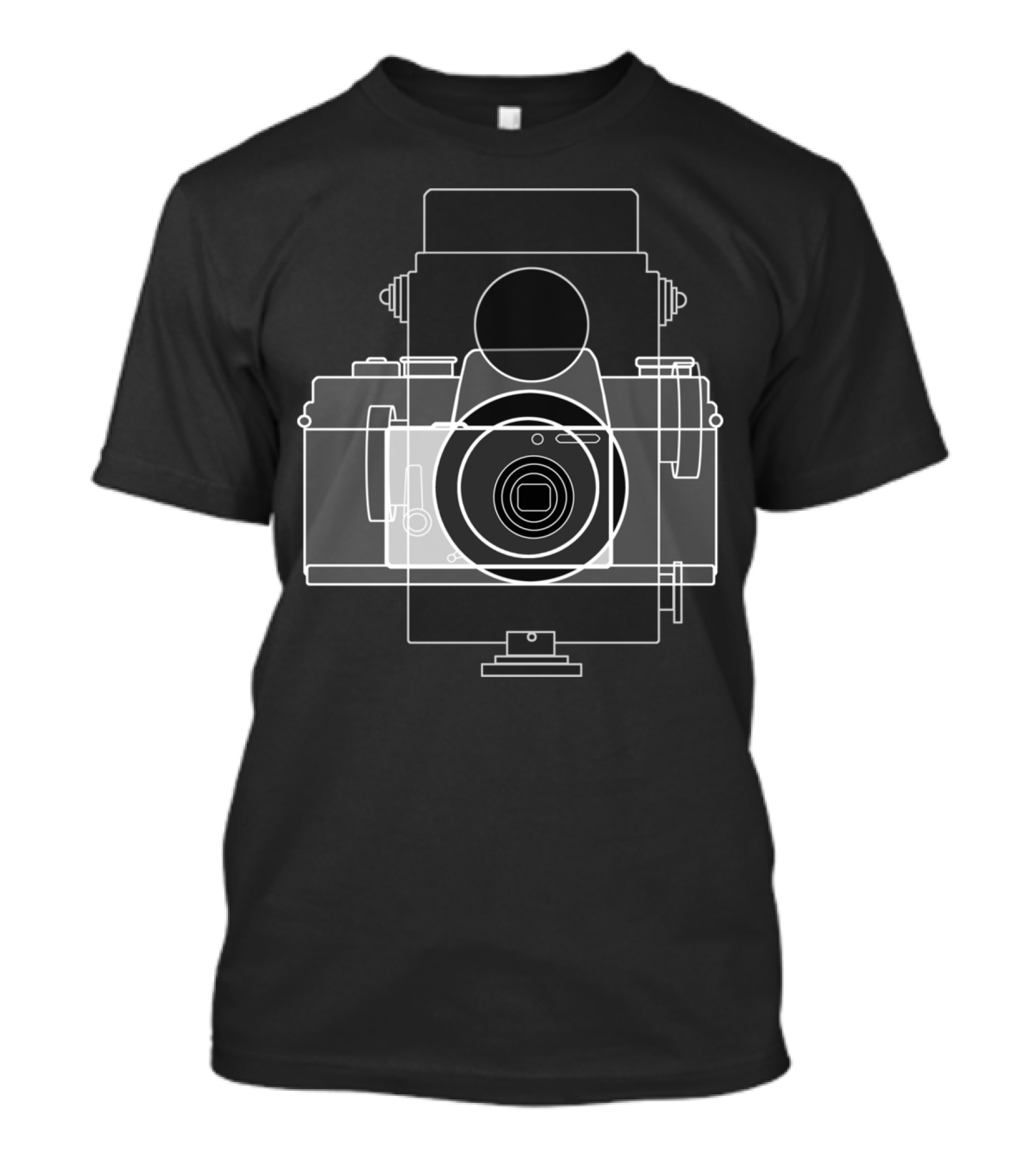 Age Of Camera Vintage Photography Overlapping Camera Line T-Shirt