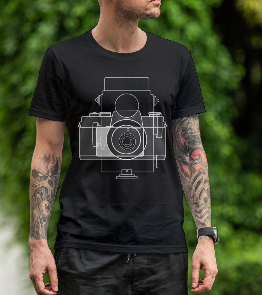 Age Of Camera Vintage Photography Overlapping Camera Line T-Shirt