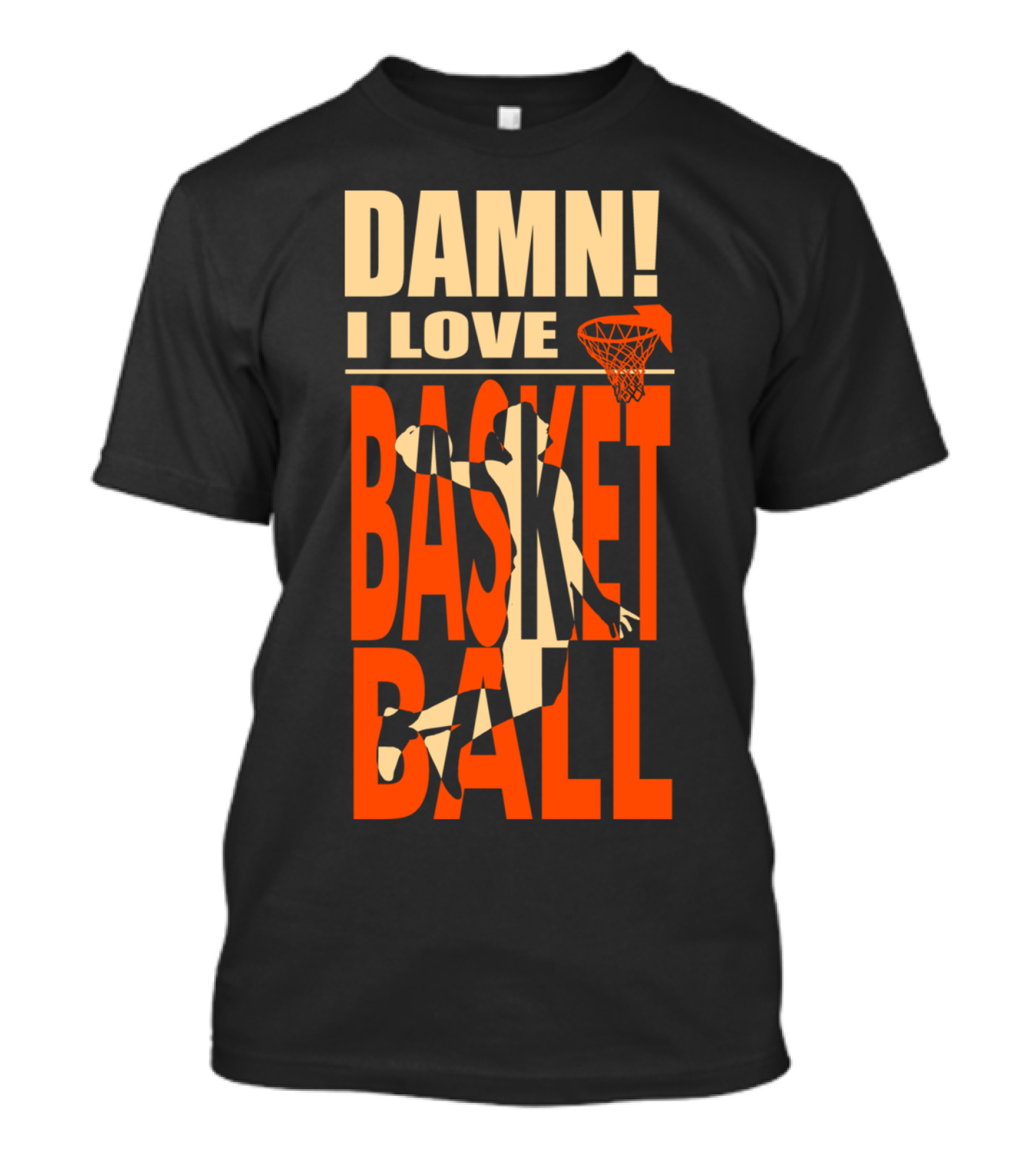 DAMN I LOVE BASKETBALL Dunking Silhouette Hoop T-Shirt