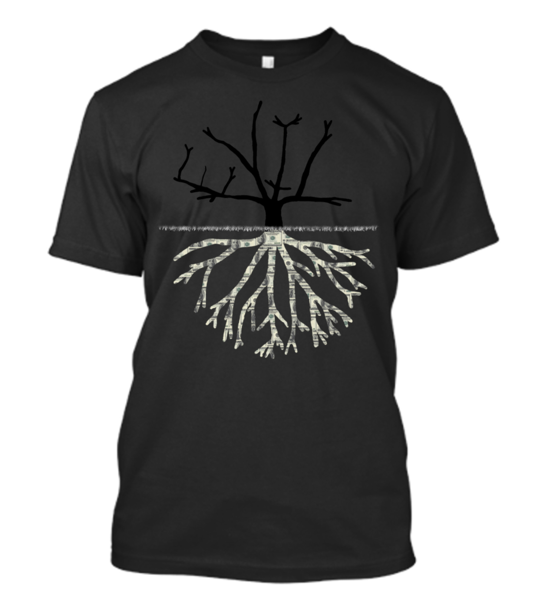 Money Tree Roots Symbolizing The Root Of Evil T-Shirt
