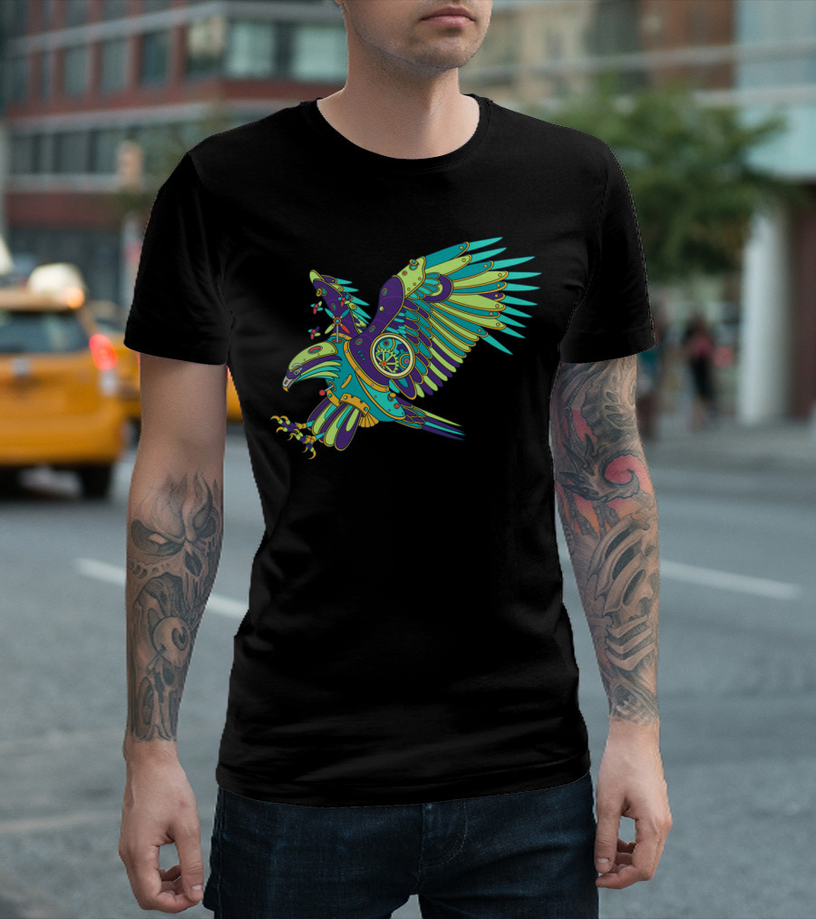 Eagle Cool Wall Art Steampunk Vivid Mechanical T-Shirt