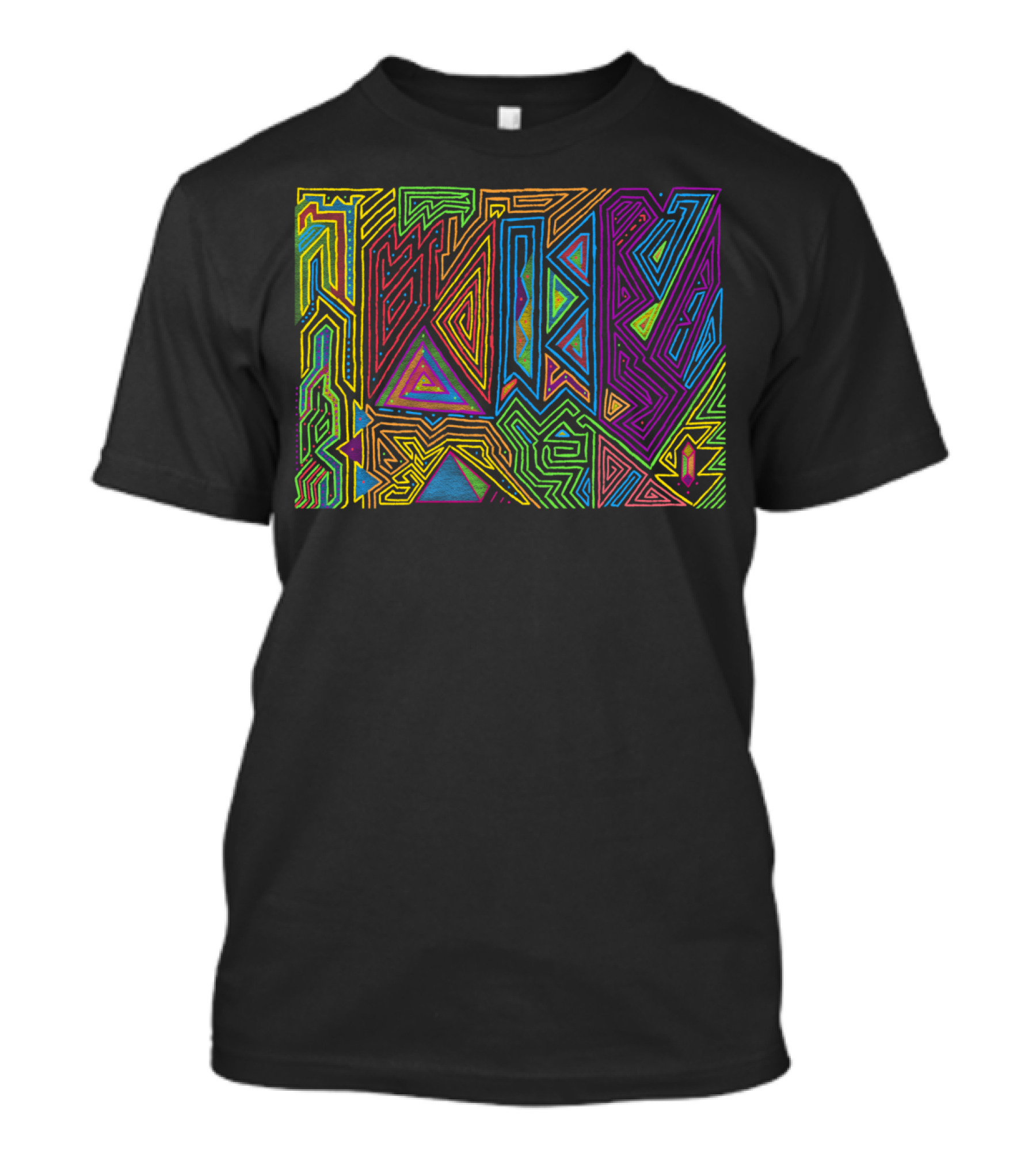 PowerLines Vibrant Geometric Maze With Multicolor T-Shirt