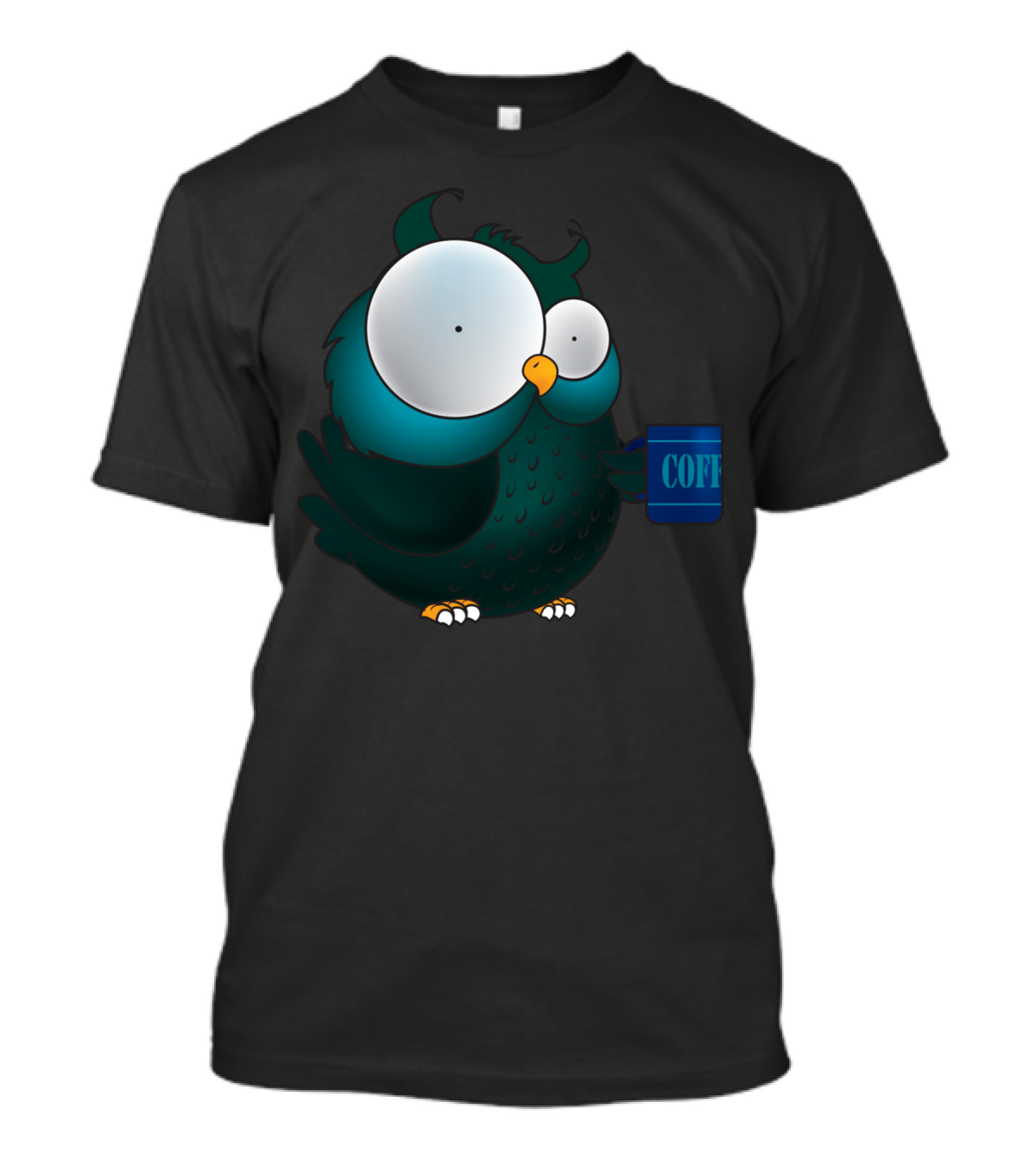 Coffee Addict Owl Mug Mood T-Shirt