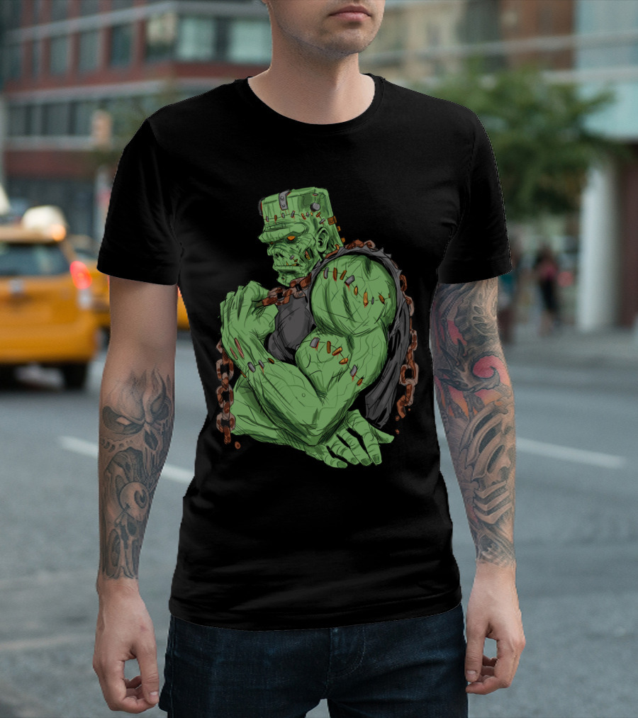 Big Frank Workout Chain-Bound Monster Bodybuilding Power T-Shirt