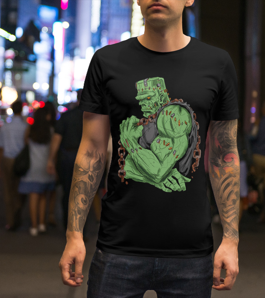 Big Frank Workout Chain-Bound Monster Bodybuilding Power T-Shirt