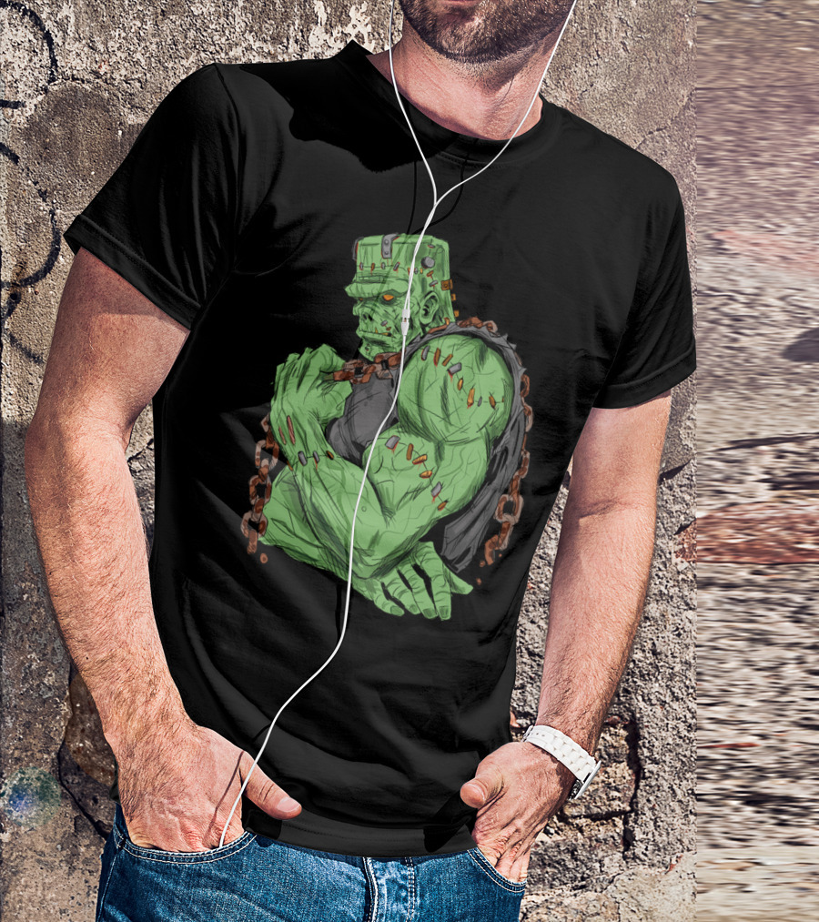 Big Frank Workout Chain-Bound Monster Bodybuilding Power T-Shirt