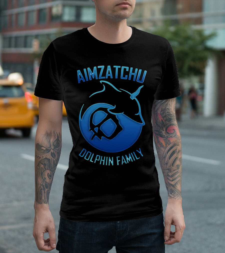 AIMZATCHU Dolphin Family Logo Skull And Unicorn Elements T-Shirt