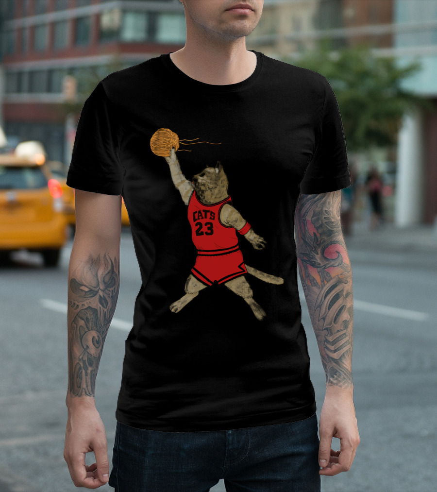 Air Cat Basketball Cats 23 Yarn Dunk T-Shirt