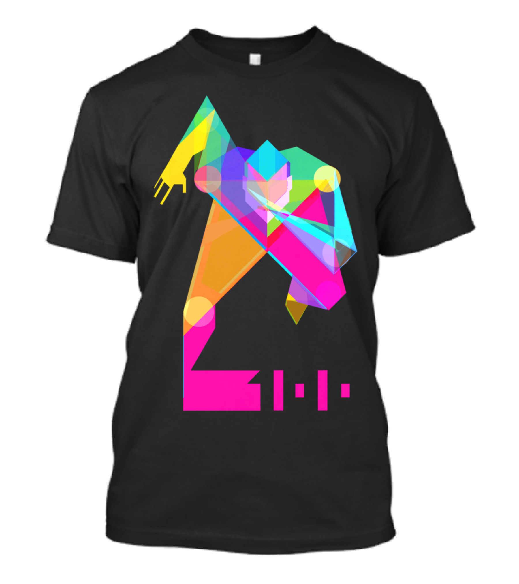 100m Sprint Geometric Runner Vibrant Colors T-Shirt