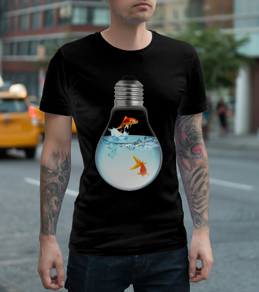 Fish LightBulb Splash with Goldfish Inside T-Shirt