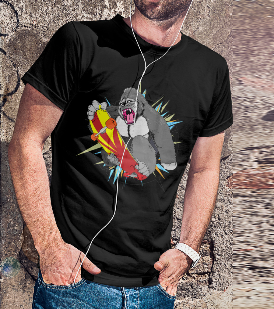 Gorilla Skateboarding Explosion WestIndia T-Shirt