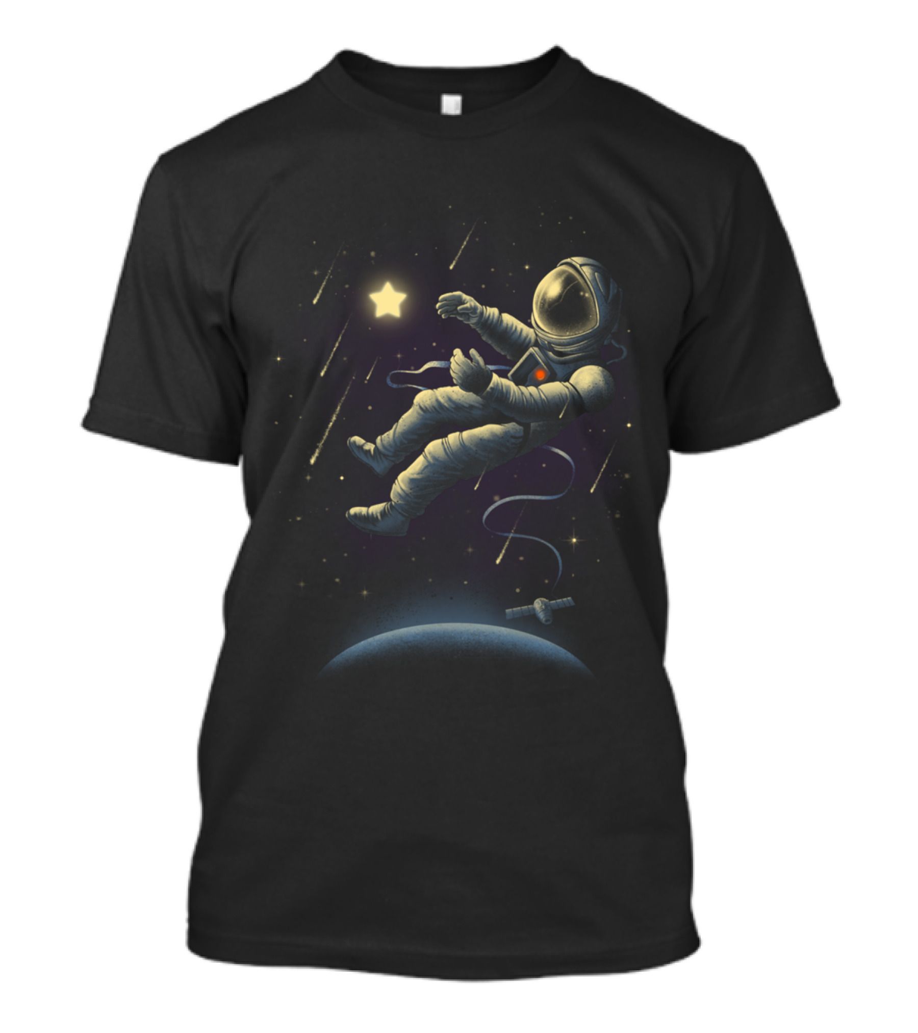 Astronaut Reaching For Stars In Space Adventure T-Shirt