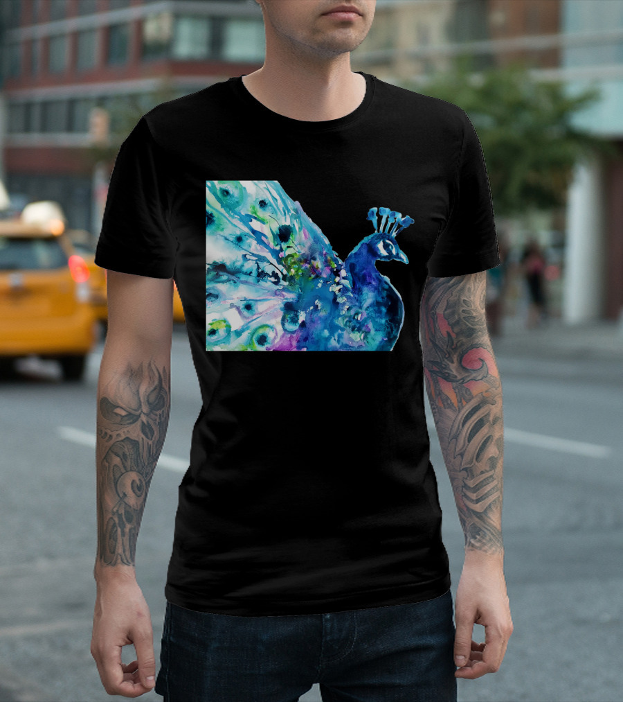 Pretty Peacock Watercolor T-Shirt