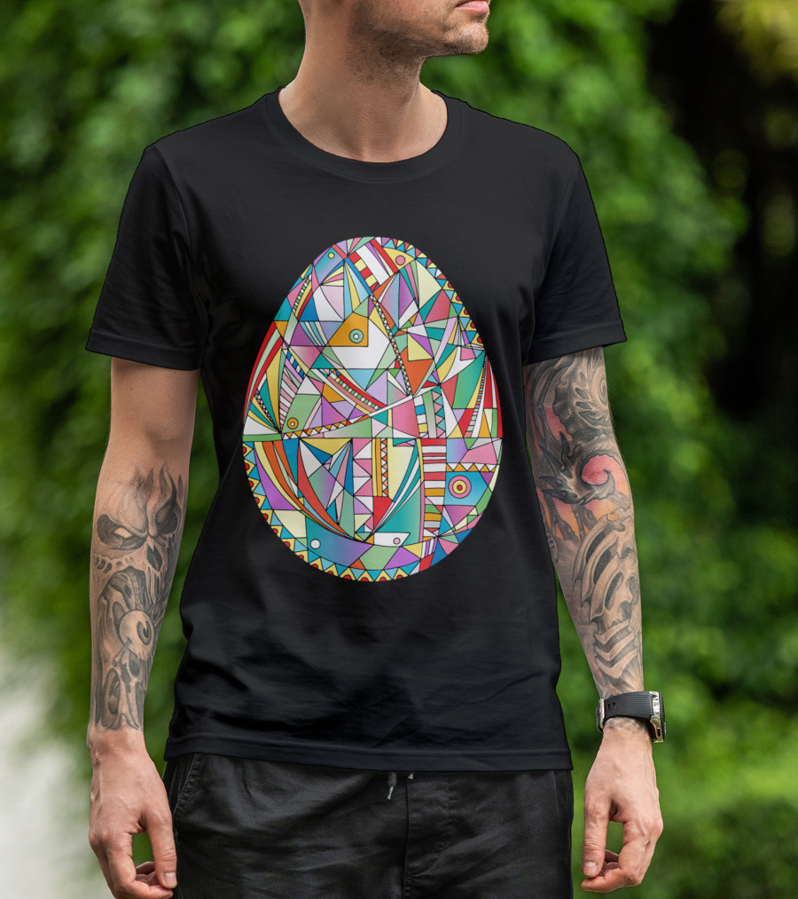 Easter Egg Geometric Colorful Abstract T-Shirt