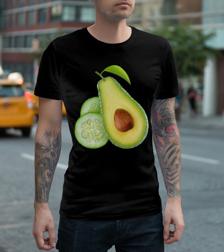 Avocado And Cucumber Slice Fusion Concepts T-Shirt