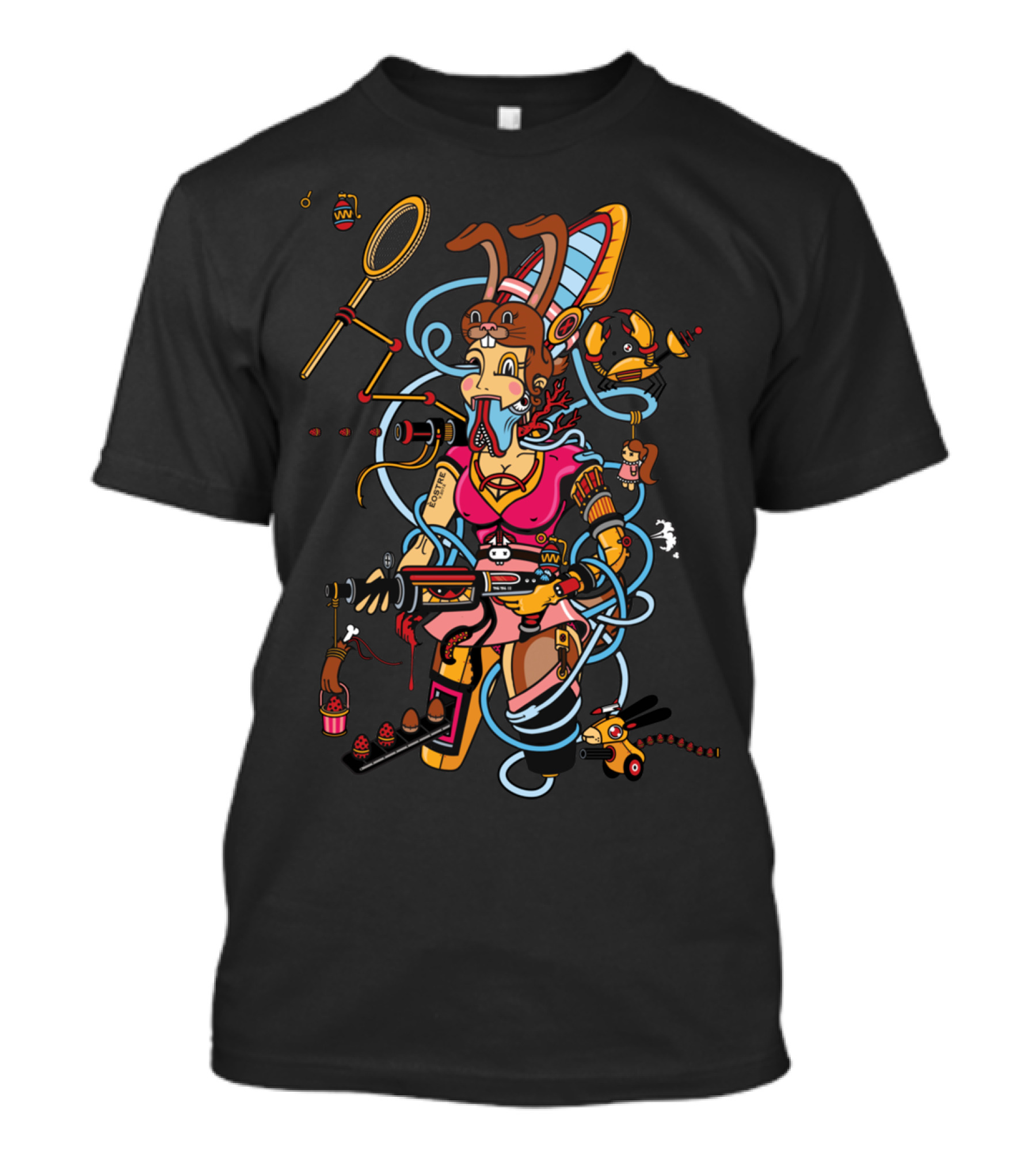 Easter Squid Bunny Hybrid With Tennis And Technology Elements T-Shirt