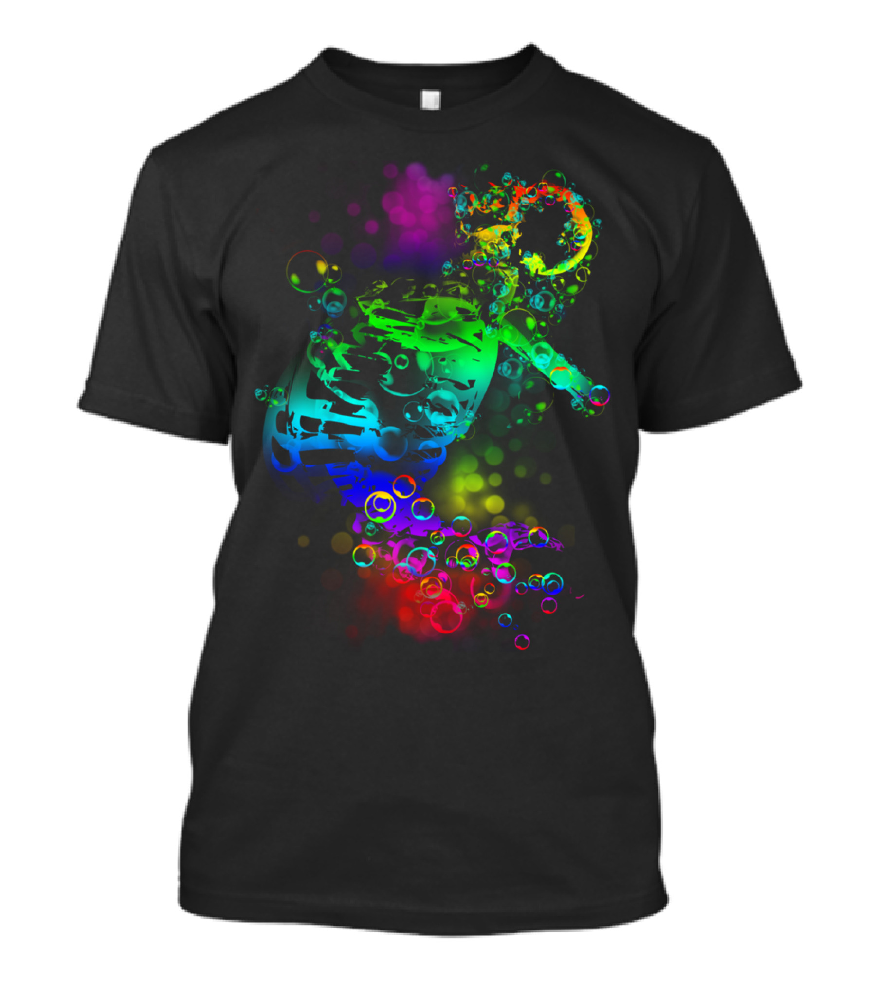 Dancing Skeleton In Vibrant Bubbles T-Shirt