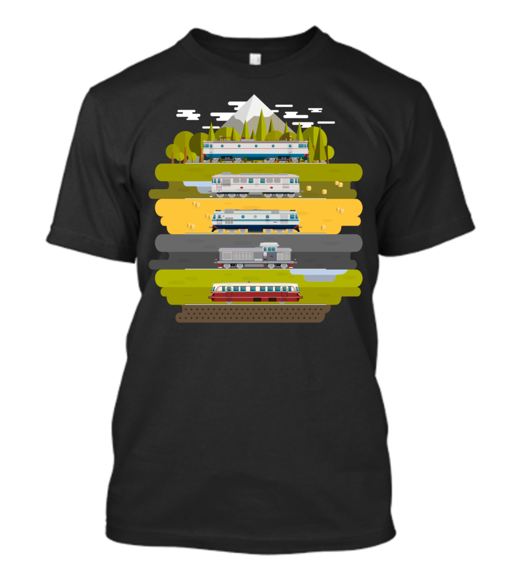 Eastern European Trains Scenic Landscape Journey T-Shirt