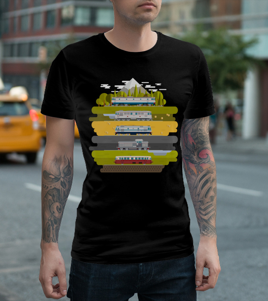 Eastern European Trains Scenic Landscape Journey T-Shirt