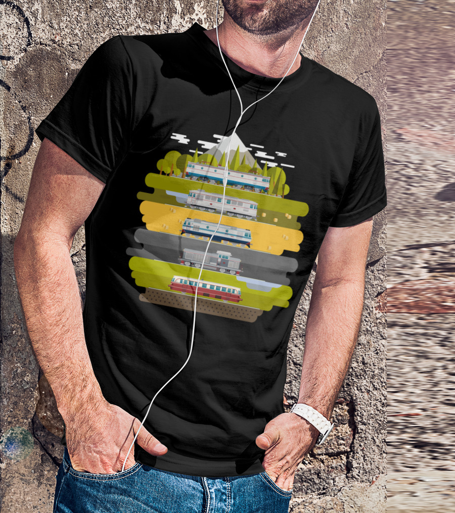 Eastern European Trains Scenic Landscape Journey T-Shirt