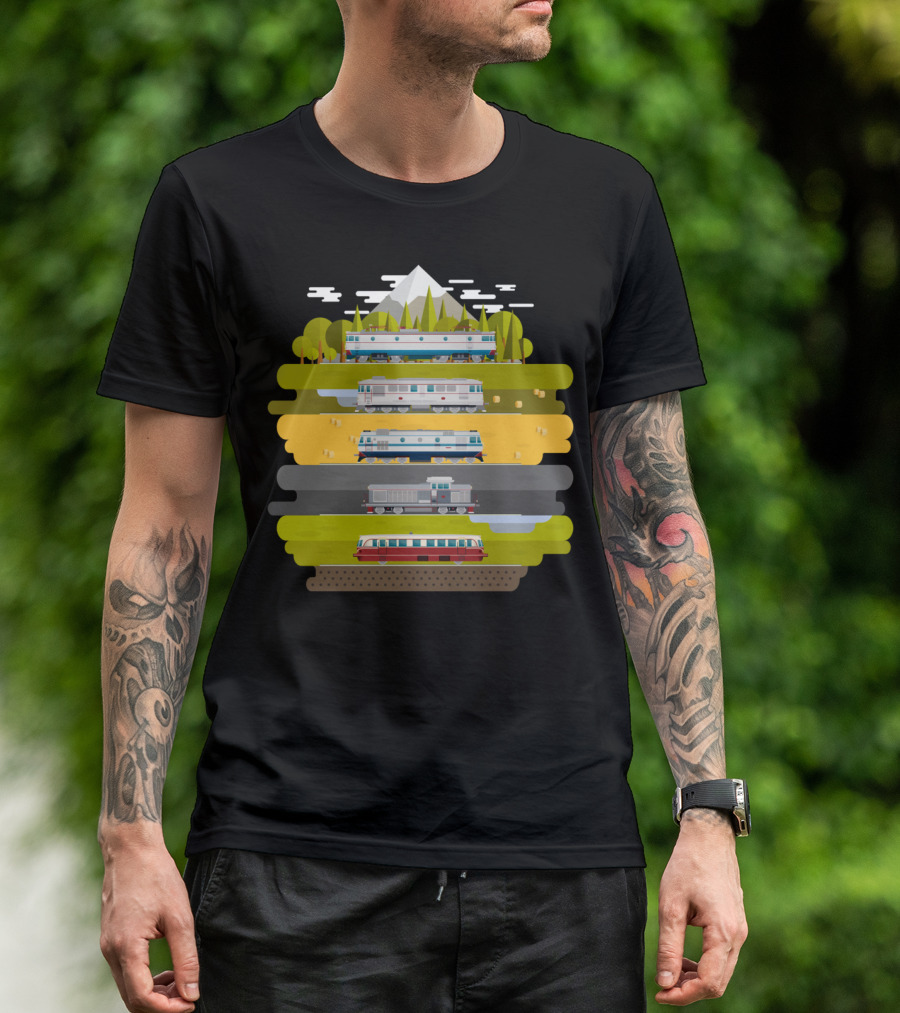 Eastern European Trains Scenic Landscape Journey T-Shirt